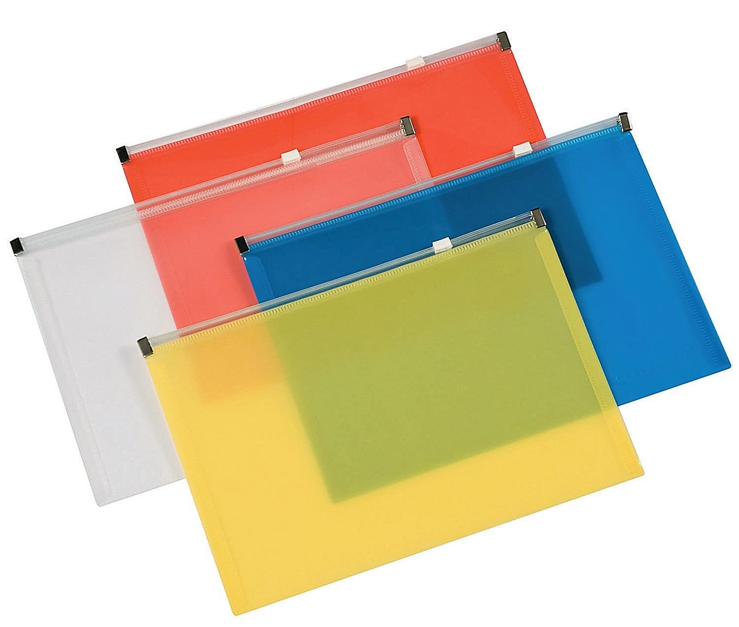 Q Connect A5 Zippered Document Wallet - Assorted Colors | Secure File Organizer for Office, School, and Travel Use