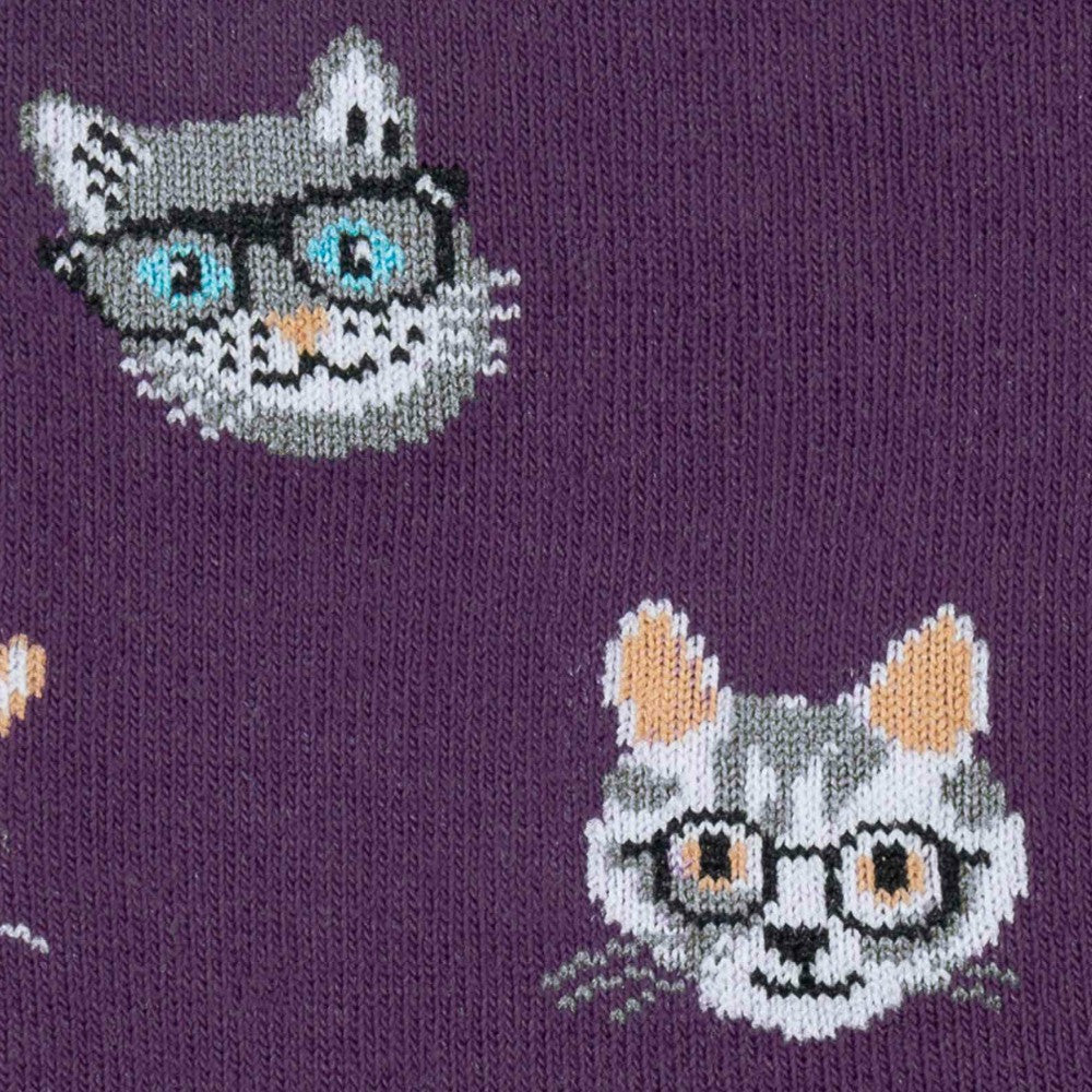 Smarty Cat Women's Crew Socks - Fun & Comfortable Novelty Socks for Work, Gifts & Everyday Wear - Cute Cat Design Socks for Women & Teens
