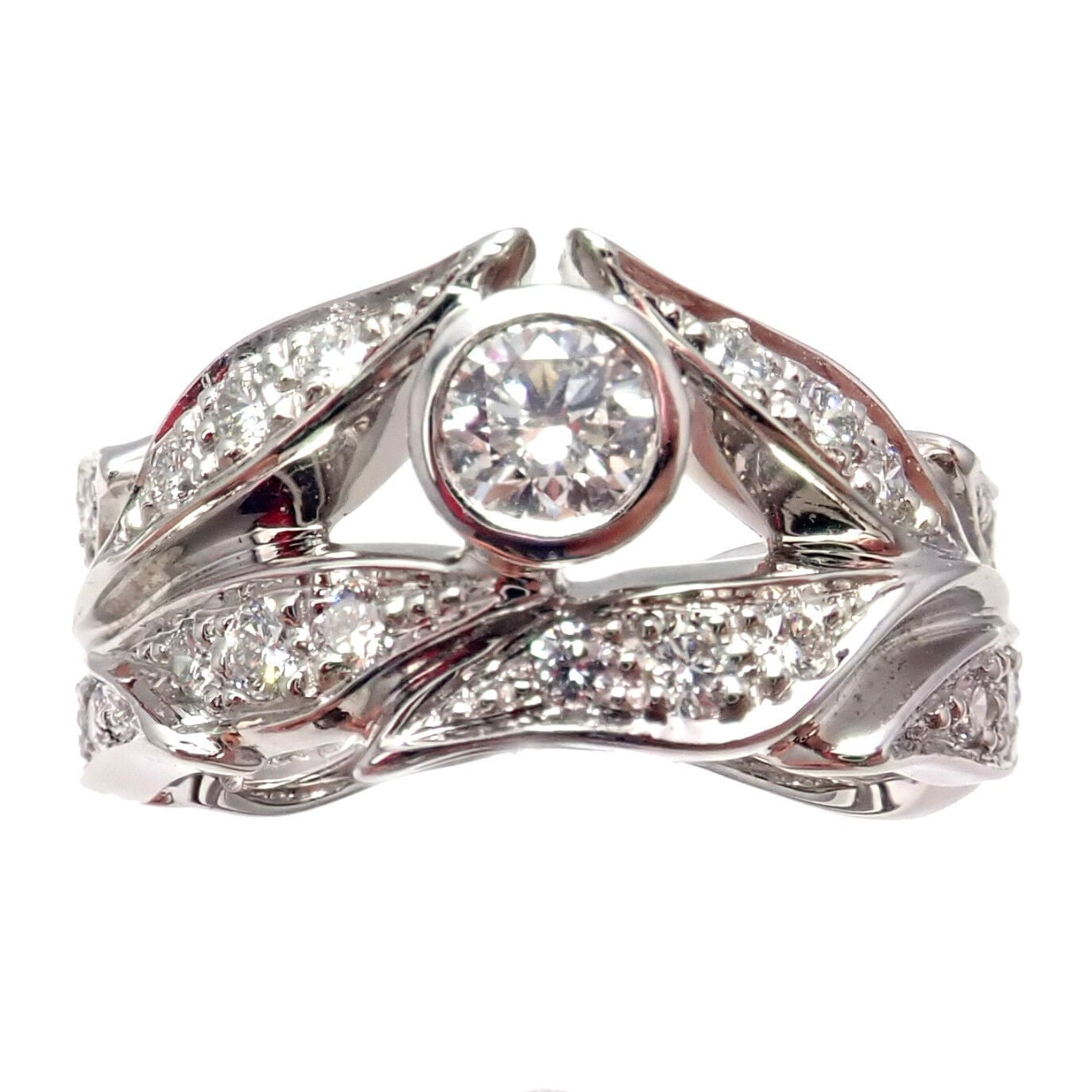 Authentic Carrera Y Carrera 18k Gold Greco Roman Diamond Crown Ring for Women - Elegant Princess Style Jewelry Gift for Anniversary, Wedding & Special Occasions