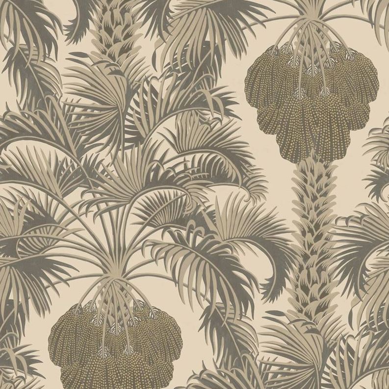Cole and Son Hollywood Palm Wallpaper - Silver Charcoal Design for Luxury Home & Office Decor | Perfect for Living Rooms, Bedrooms, and Commercial Spaces