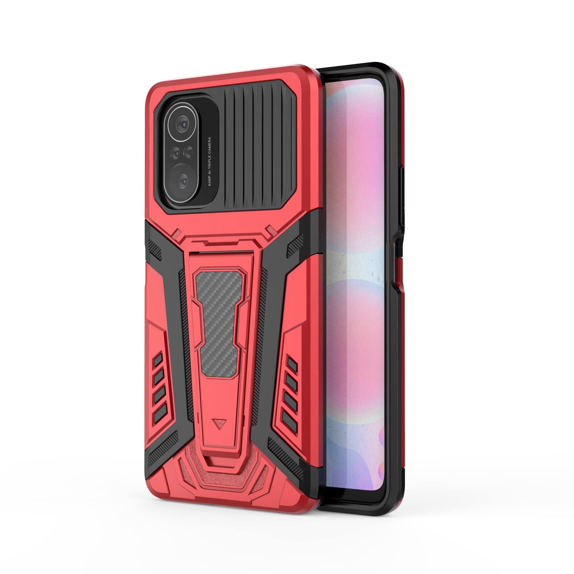 Shockproof Phone Case for Xiaomi Redmi K40 - Durable Protective Cover with Anti-Slip Grip | Perfect for Outdoor Activities, Travel & Daily Use (Cola Red)