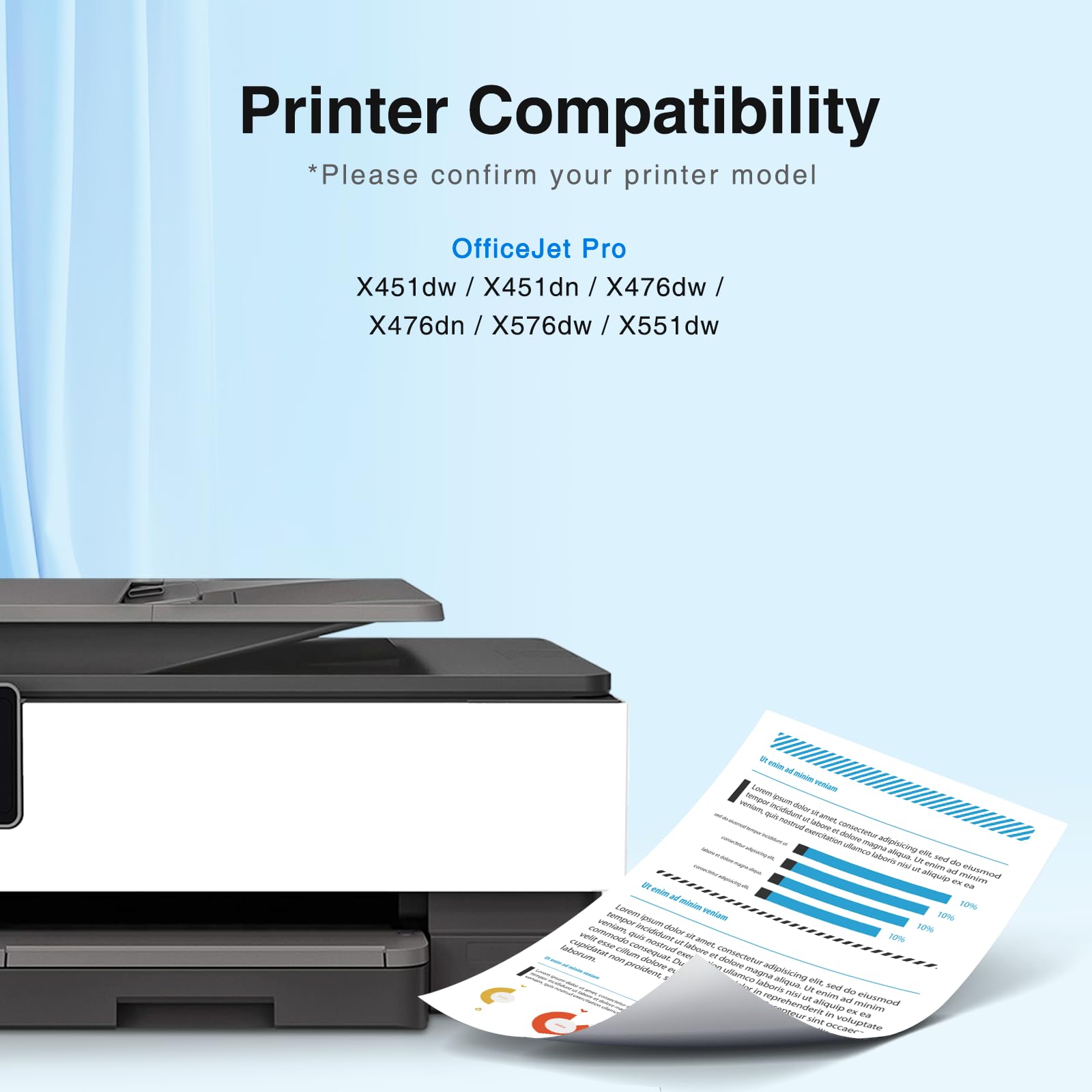 High Yield HP 971XL 970XL Ink Cartridges Replacement (4-Pack) - Compatible with HP OfficeJet Pro X476dw/X576dw/X451dw/X551dw/X451dn/X476dn Printers - Perfect for Home Office & Small Business Printing Needs