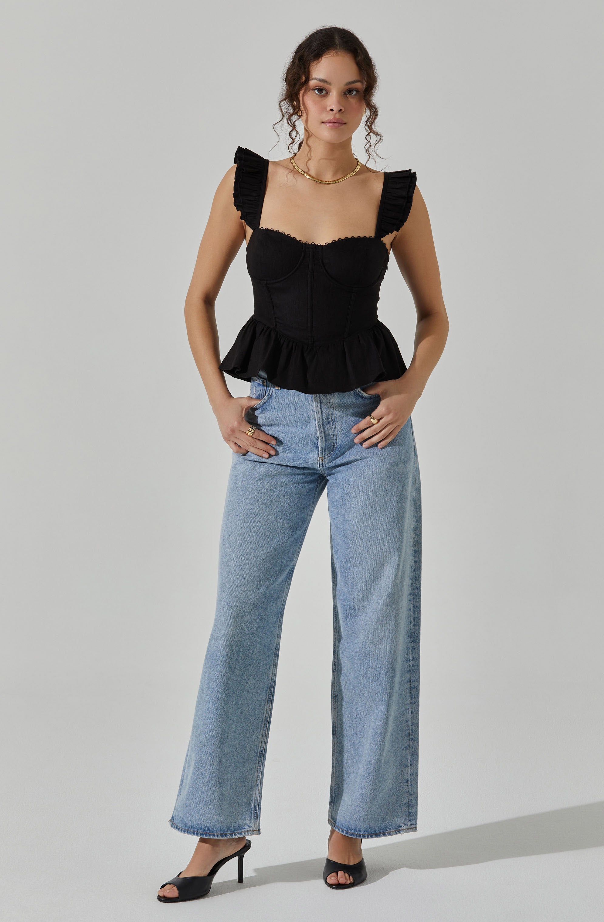 Baylin Peplum Top for Women - Flattering Ruffle Blouse, Casual & Party Wear, Perfect for Office, Date Night & Special Occasions