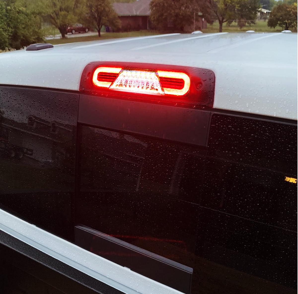 Clear Lens C Ring Full LED High Mount 3rd Brake Light for 2002-2009 RAM 1500/2500 HD Trucks - Durable & Bright LED Brake Lamp for Enhanced Safety & Style