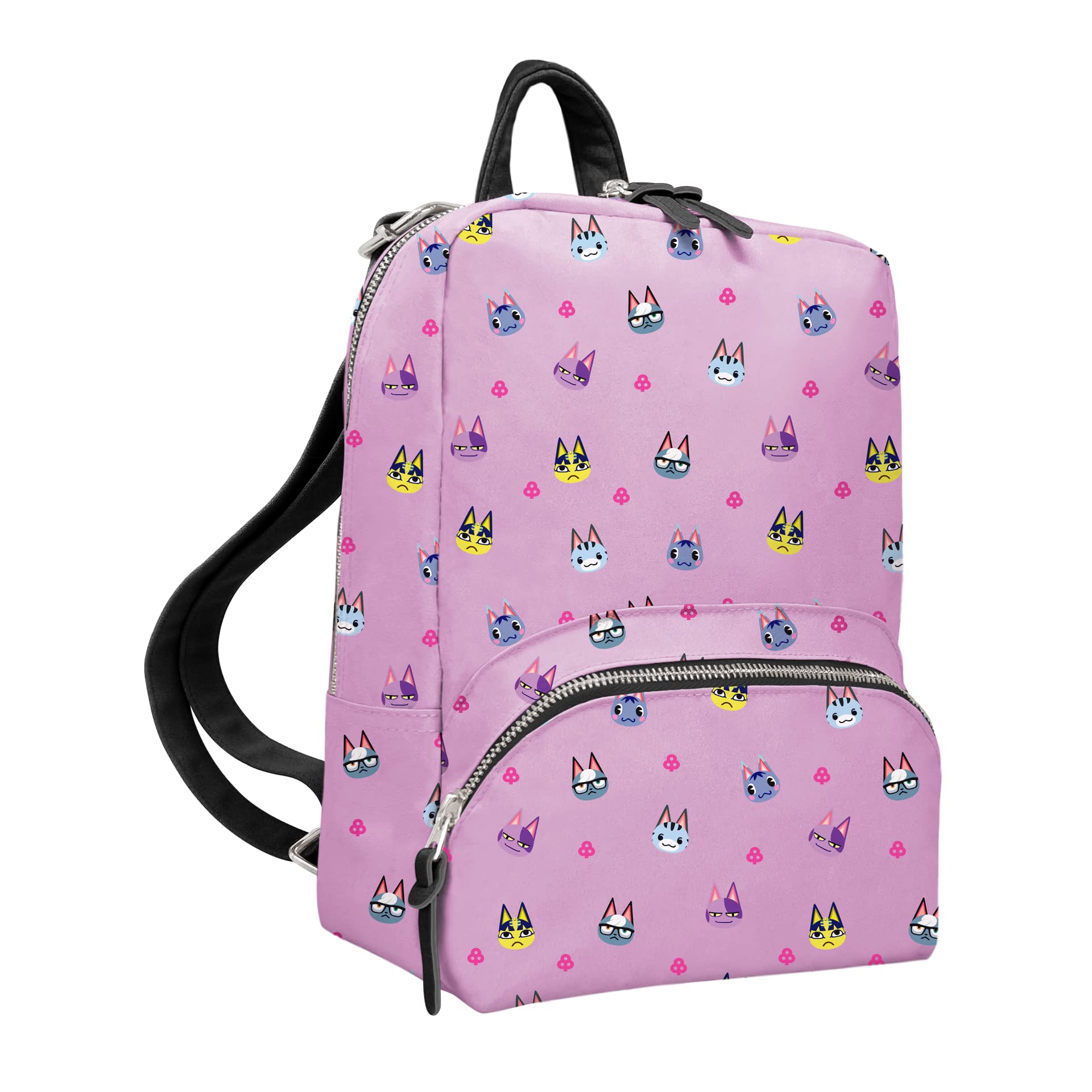 Animal Crossing Themed Mini Backpack - Small Travel Bag for Nintendo Switch & Accessories - Cute Tom Nook Quilted Design - Perfect for Gaming Conventions, School & Cosplay