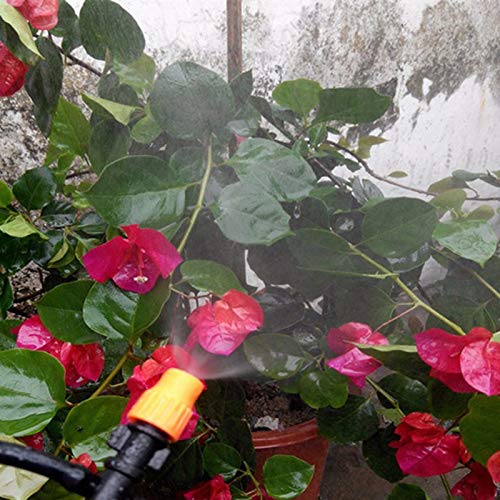 20 Pcs Adjustable Micro Drip Irrigation Nozzles - 6mm Hose Connector for DIY Garden Watering System | Atomization Sprayer for Plants, Self-Watering & Mist Sprinkler (Orange) - Perfect for Home Gardens, Greenhouses & Indoor Plant Care