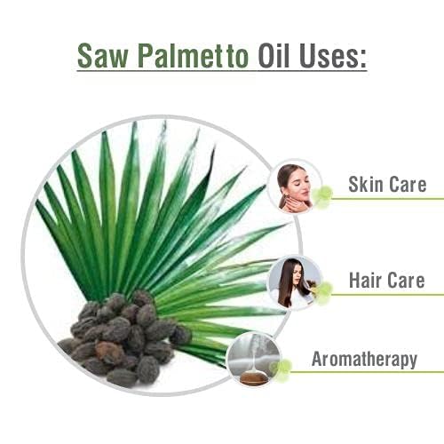 Pure & Natural Cold-Pressed Saw Palmetto Oil (15ML) - Organic Herbal Extract for Hair Growth, Prostate Health & Skin Care - Perfect for Aromatherapy, Massage & DIY Beauty Products