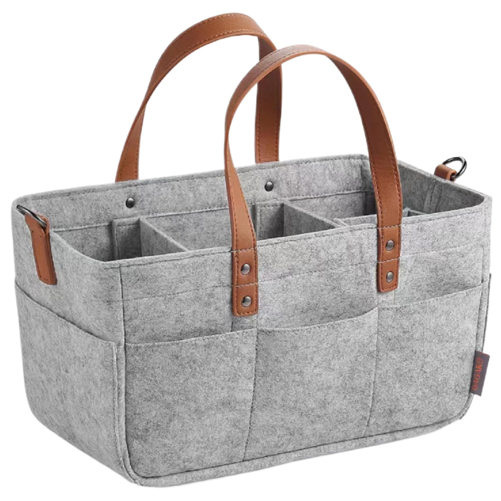 Portable Baby Diaper Caddy Organizer - Foldable Nursery Storage Bag for Diapers, Wipes & Baby Essentials | Durable Felt Changing Table Organizer (Grey) | Perfect for Nursery, Bedroom & On-the-Go Parenting