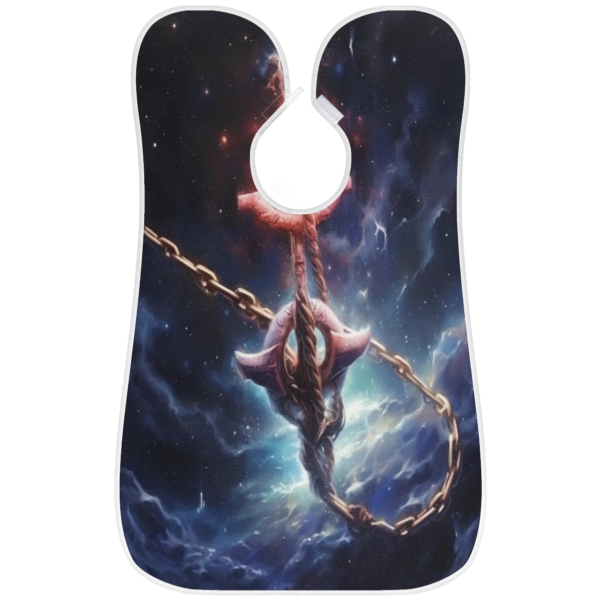 Anchor Outer Space Beard Shaving Bib for Men - Waterproof Hair Dye Apron & Barber Cape for Haircut, Beard Trimming & Makeup - Sink Hair Catcher & Grooming Accessories (Perfect for Home Barbering, Salon Styling & DIY Hair Coloring)