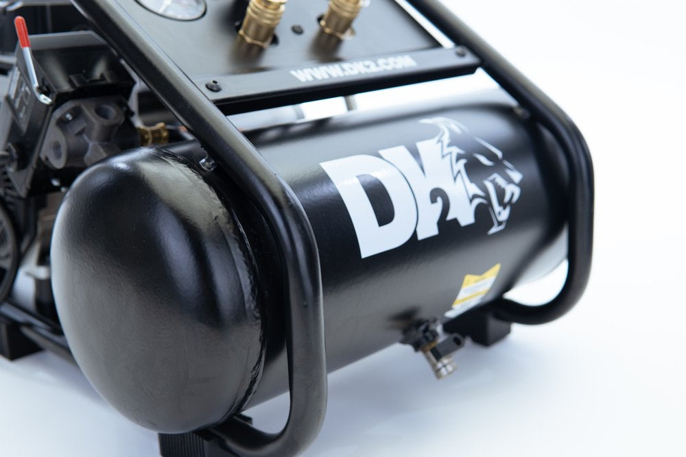 DK2 AC02G 1 HP 120V 2 Gallon 125 PSI Portable Air Compressor - Ideal for Home DIY, Inflating Tires, Air Tools & Small Jobs