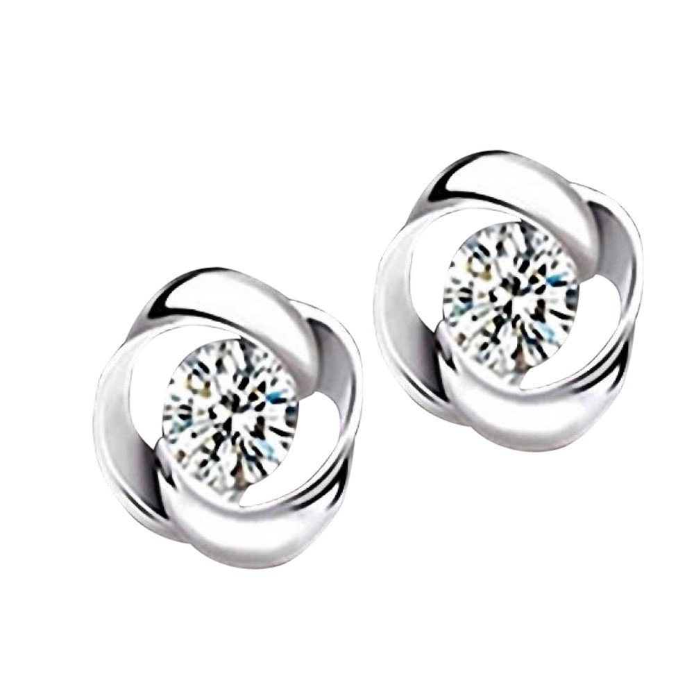 Shiny Silver Crystal Stud Earrings for Women – Elegant Long Silver Earrings – Perfect for Parties, Weddings & Everyday Wear