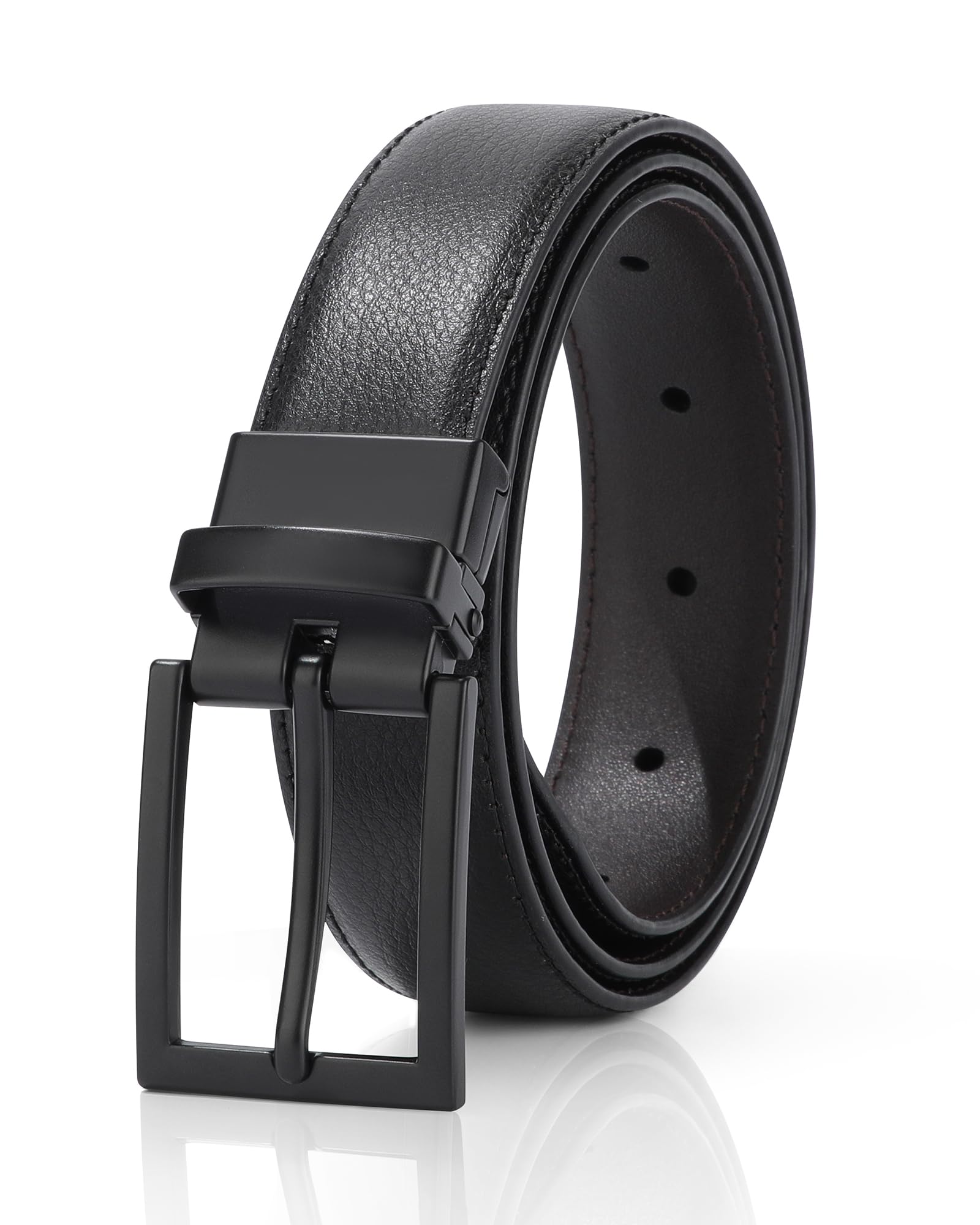 AWAYTR Boys Genuine Leather Reversible Belt - Adjustable Black & Brown Leather Belt for Kids | Perfect for Jeans, School Uniforms & Casual Outfits