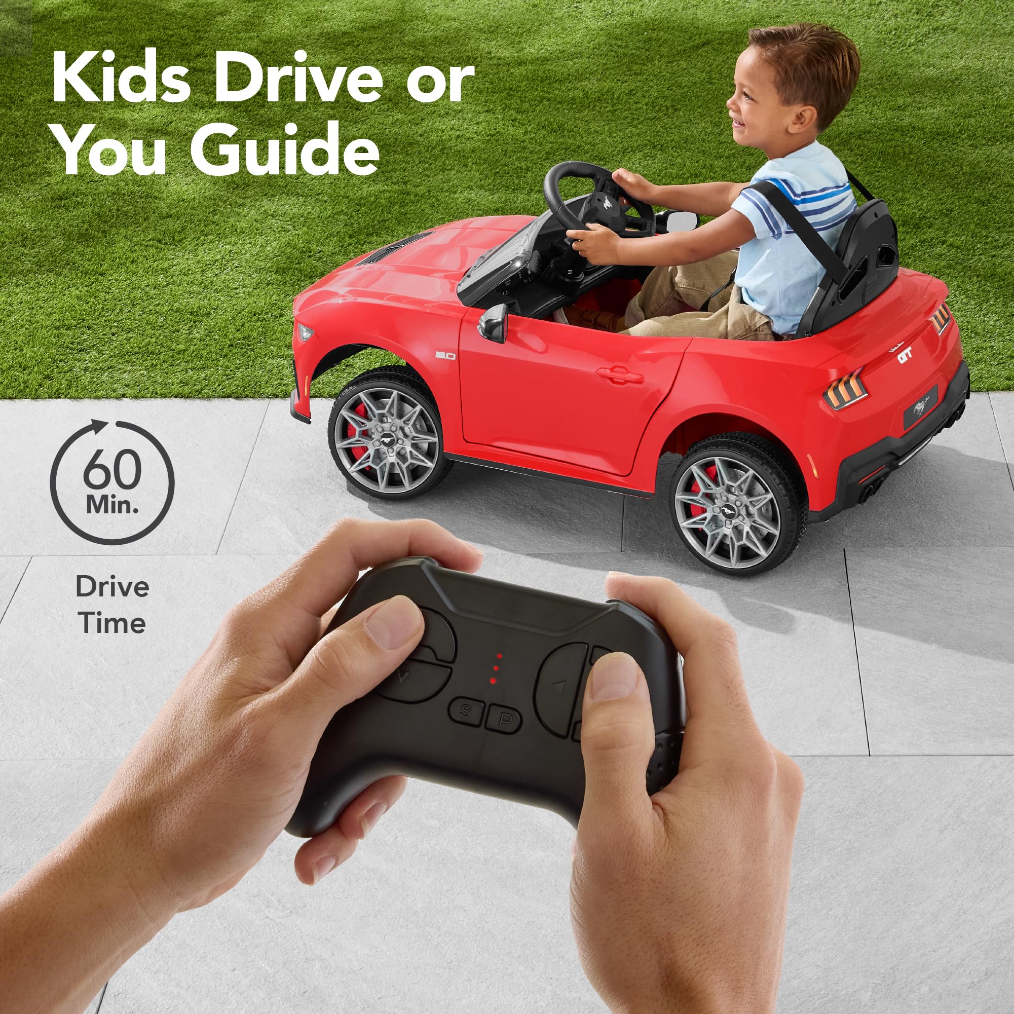 Best Choice Products 12V Electric Ride-On Car for Kids - Officially Licensed Ford Mustang with Parent Remote Control, LED Lights, 2 Speeds & Bluetooth - Red | Perfect for Birthday Gifts, Outdoor Play & Pretend Driving Fun