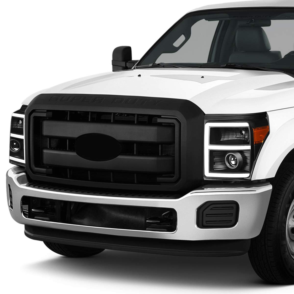 DNA Motoring HL-HPL-LED-FSU13-BK-AM-T2 LED Projector Headlights - DRL Daytime Running Lights - Black Housing - Direct Replacement for Cars & Trucks - Perfect for Night Driving & Off-Road Adventures
