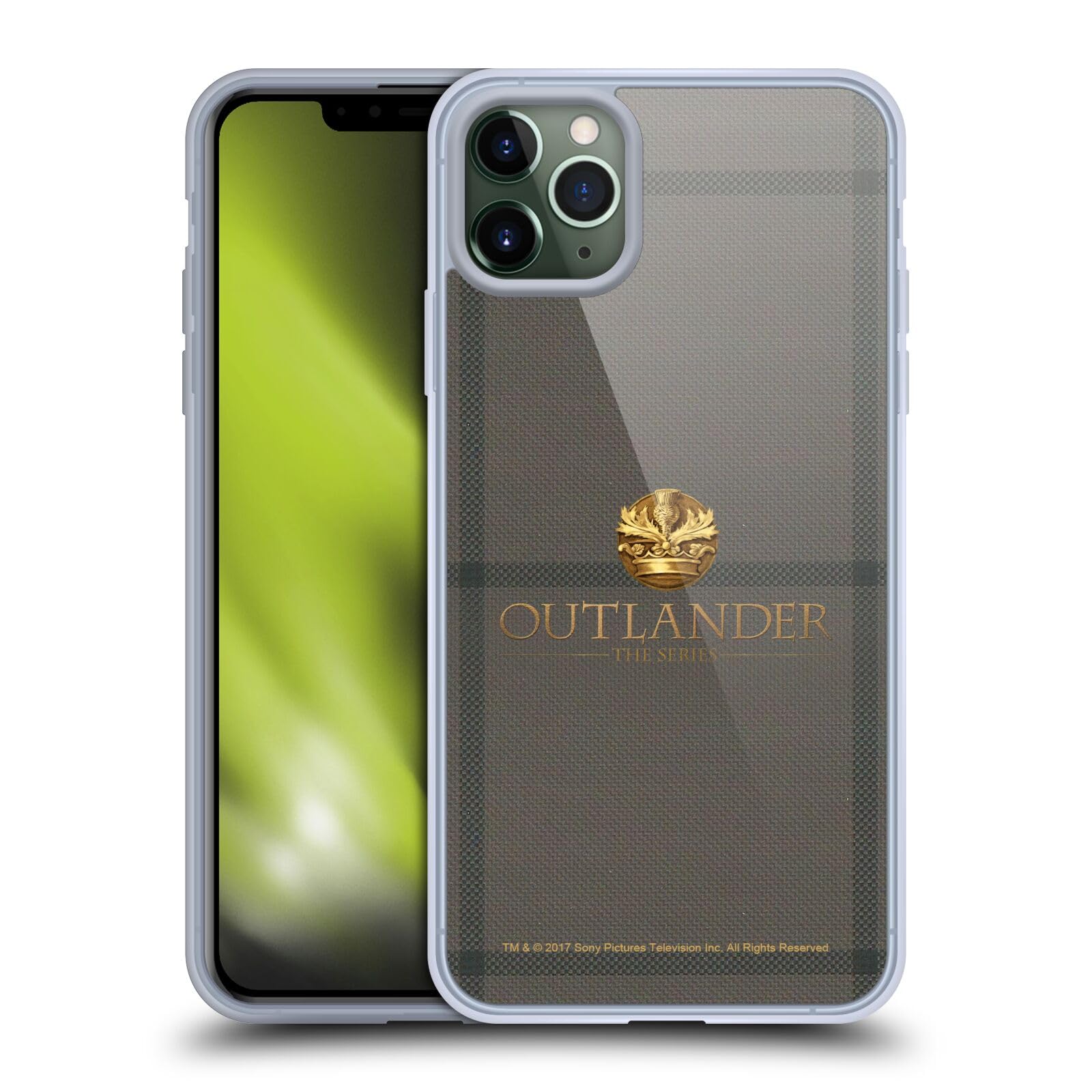 Officially Licensed Outlander Craigh Na Dun Tartan Soft Gel Case for Apple iPhone 11 Pro Max - Durable Protective Phone Cover with Unique Scottish Design, Perfect for Fans of the TV Show and Celtic Culture Enthusiasts