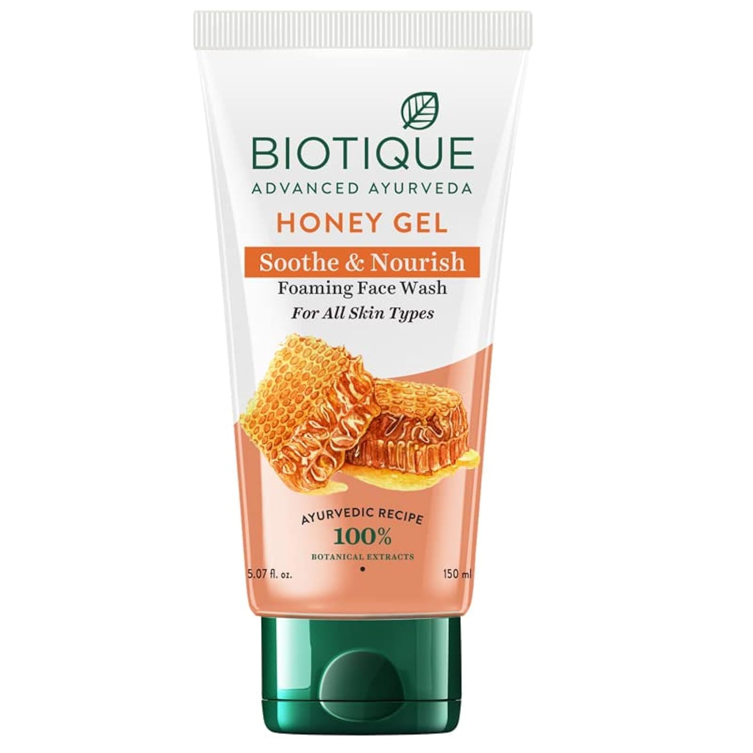 Biotique Honey Gel Foaming Face Wash - Soap Free, Soothes & Nourishes Skin | Reduces Dryness with 100% Natural Botanical Extracts | Suitable for All Skin Types (150ml) | Perfect for Daily Cleansing & Hydration Routine