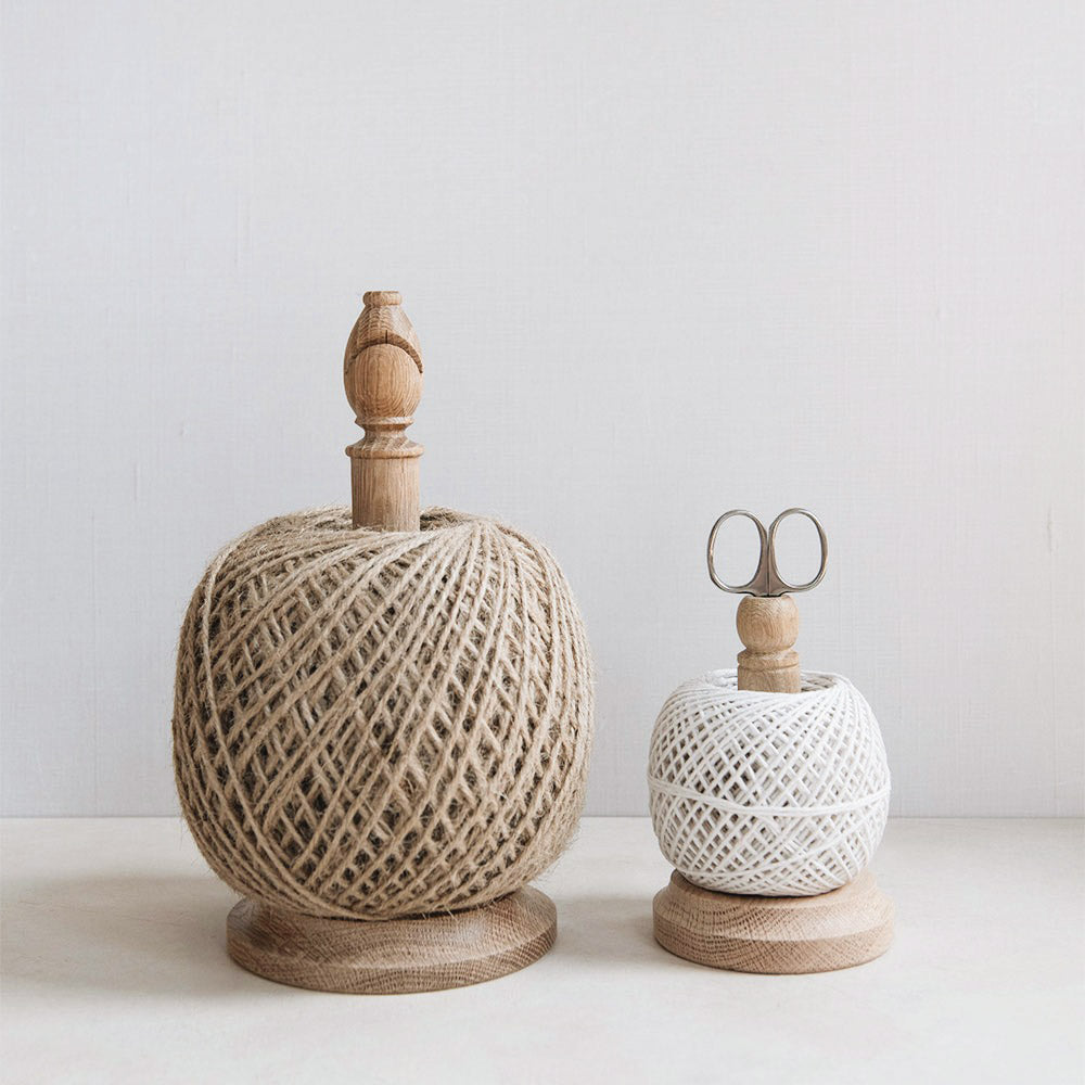 Premium Oak Twine Stand - Natural Wood Rope Holder for Crafting, Gift Wrapping & Home Decor | Perfect for DIY Projects, Scrapbooking & Farmhouse Style Decorations