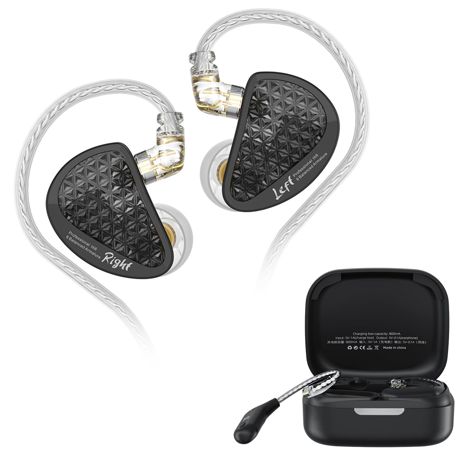 KZ AS16 PRO & KZ AZ09 Bluetooth Module - Wireless/Wired Switchable In-Ear Monitors for Gym, Travel & Work | High-Fidelity Audio Earphones with Detachable Cable