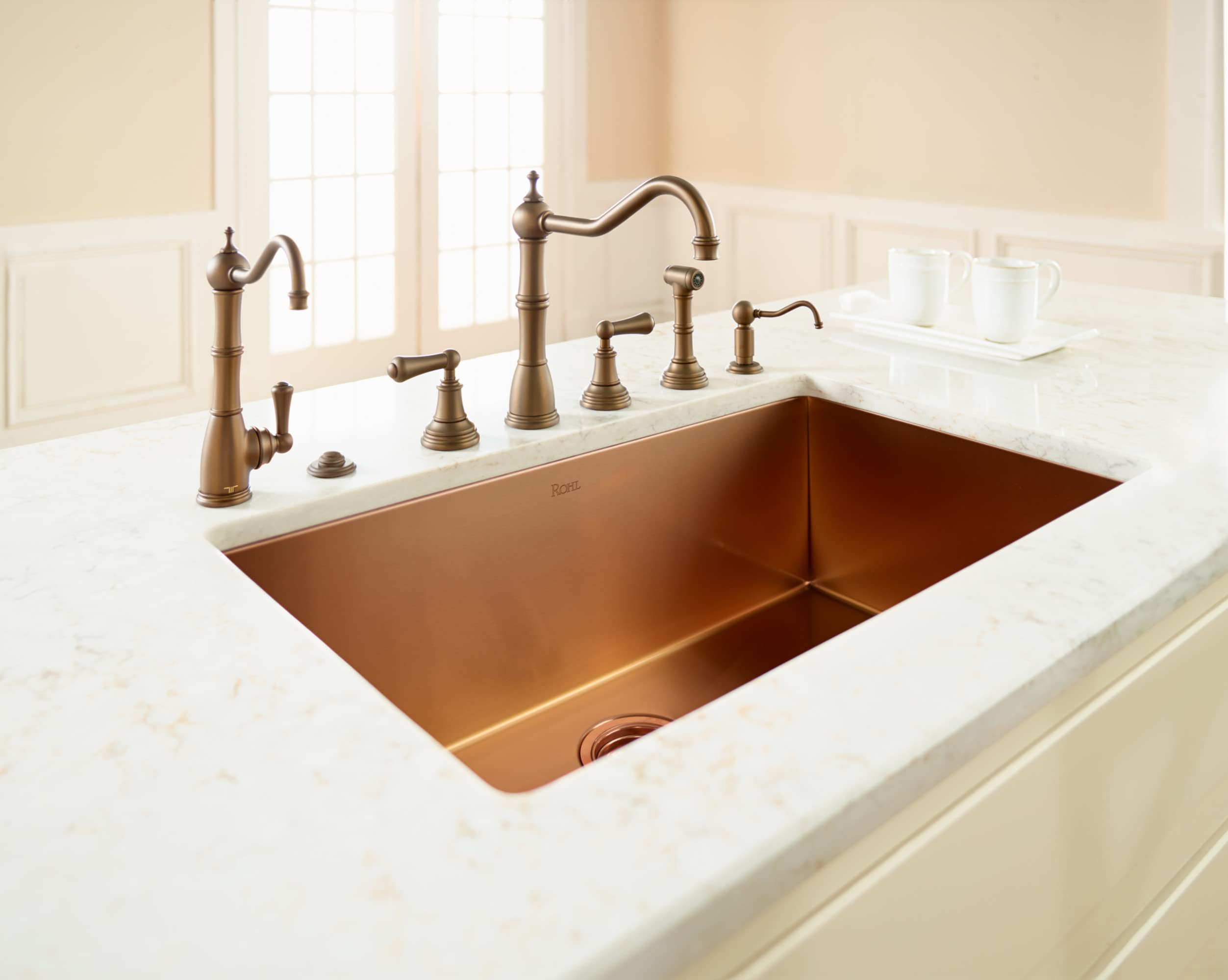 ROHL AS550ULB Premium Unlacquered Brass Kitchen Faucet - Classic Vintage Style for Farmhouse & Modern Sinks - Perfect for Home Renovation & Luxury Kitchen Upgrade