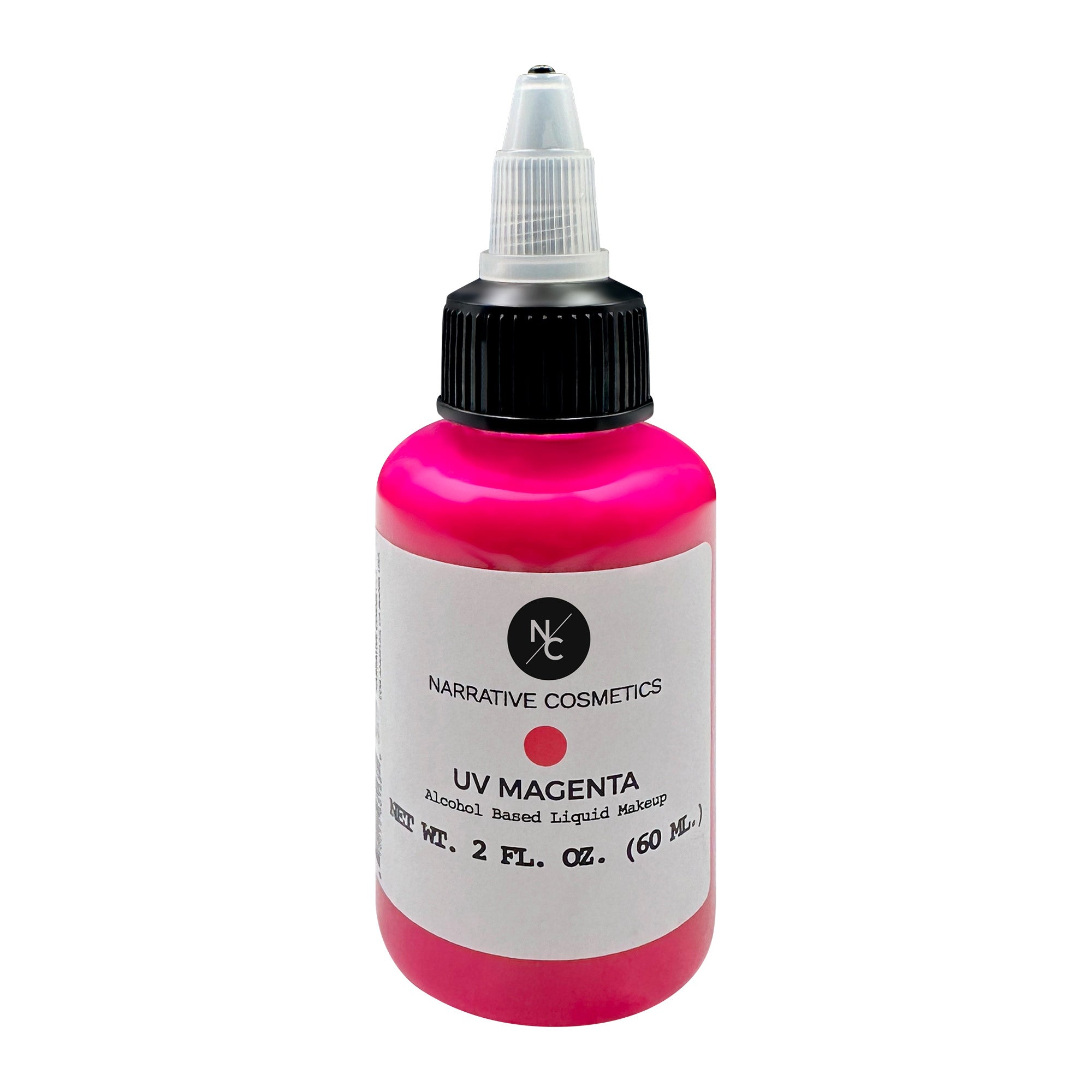 UV Fluorescent Alcohol Airbrush Paints - 2 fl oz (60ml) for Airbrush Art, Tattoo Practice & Body Painting - Glow Under Black Light for Night Events & Halloween Makeup