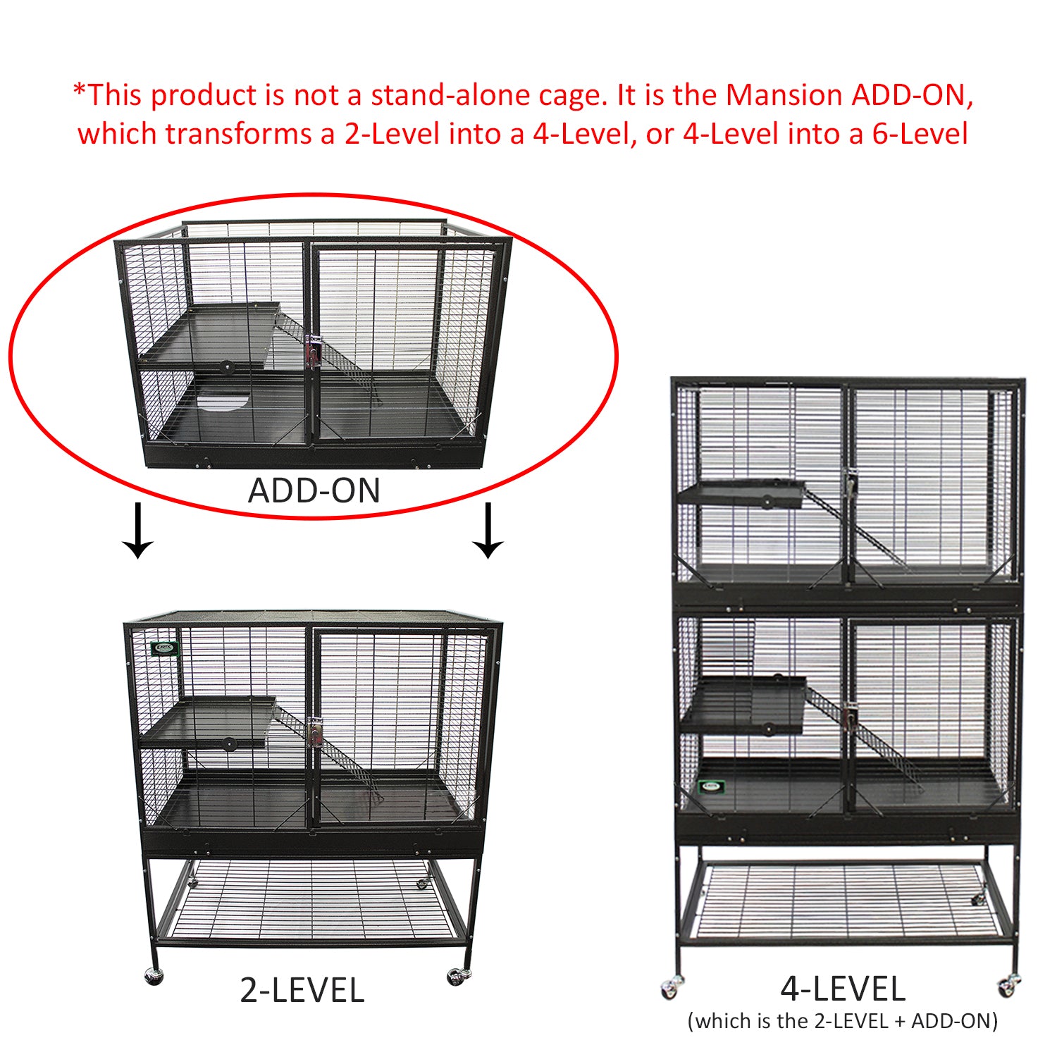 Mansion Cage Add On - Premium Pet Playpen Extension for Small Animals - Perfect for Hamsters, Guinea Pigs & Rabbits - Indoor & Outdoor Use