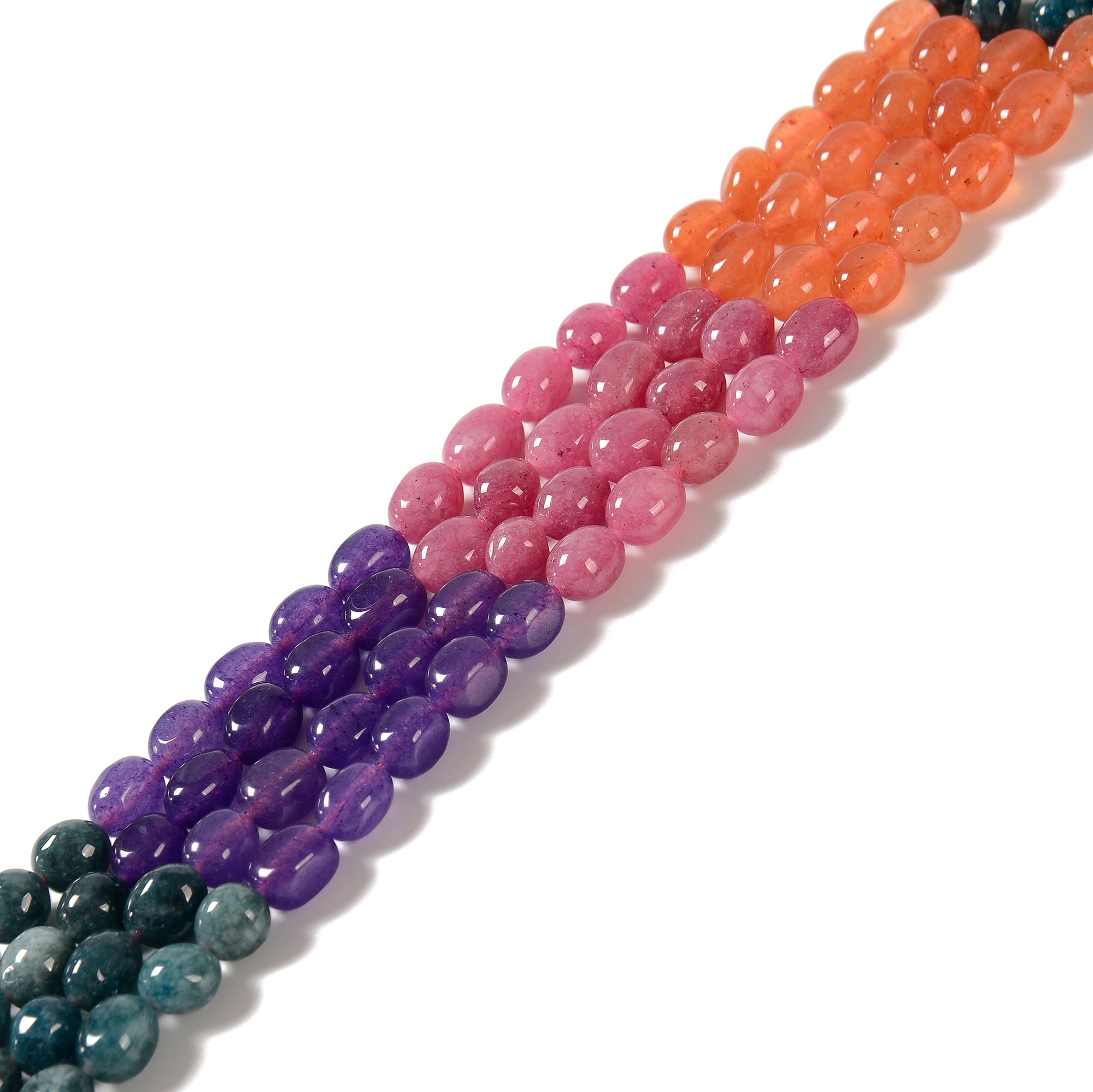 Natural Multi-Color Dyed Jade Pebble Beads | 8x10mm Irregular Nugget Beads | 15.5 Inch Strand for Jewelry Making, DIY Crafts, Bracelets & Necklaces | Perfect for Boho, Hippie Style Accessories