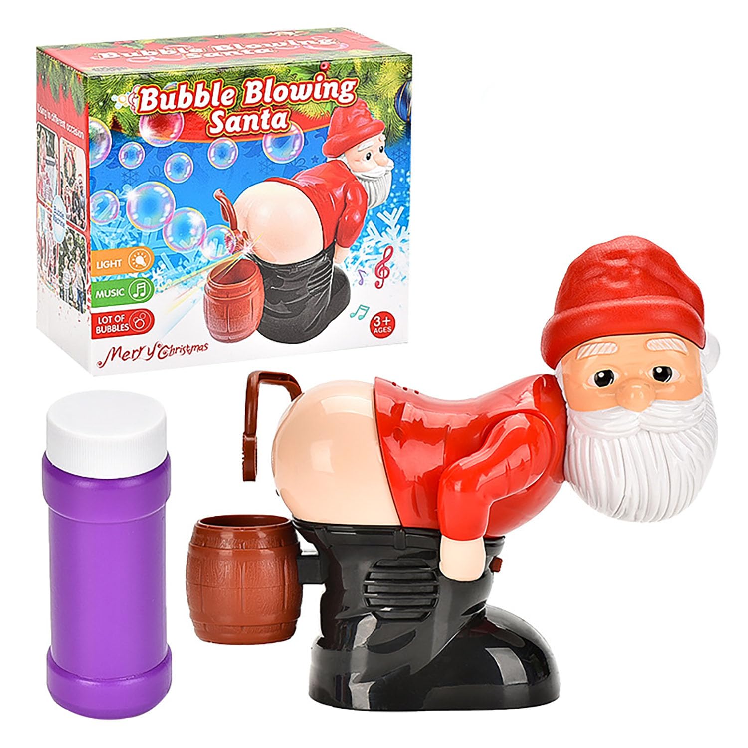 Santa Claus Fart Bubble Blower Machine - Funny Bubble Maker Toy for Parties, Gag Gifts & Prank Scenes