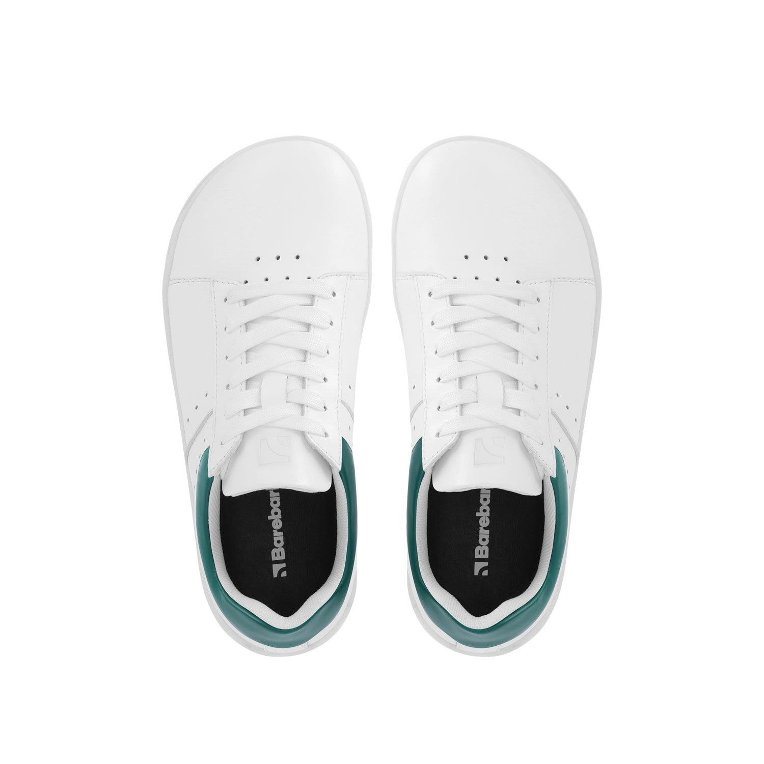 Barebarics Enigma Barefoot Sneakers for Men & Women - White & Dark Green Minimalist Shoes for Running, Walking & Gym Workouts
