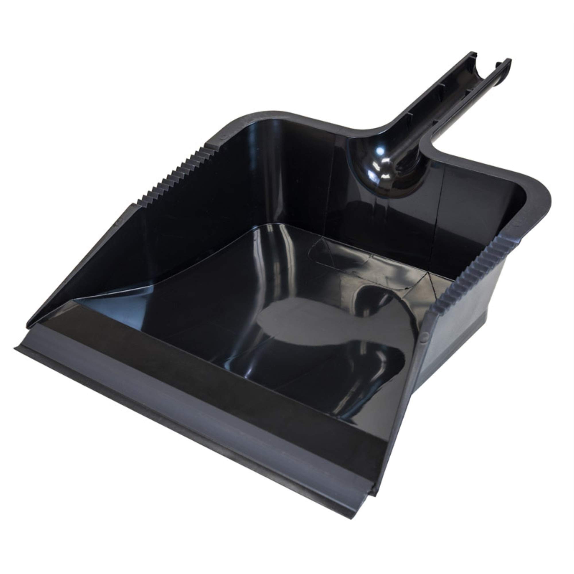 Quickie Wide Mouth Dust Pan - Heavy Duty Black Dustpan for Home, Garage & Office Cleaning | Efficient Sweeping Tool for Floors & Hard Surfaces