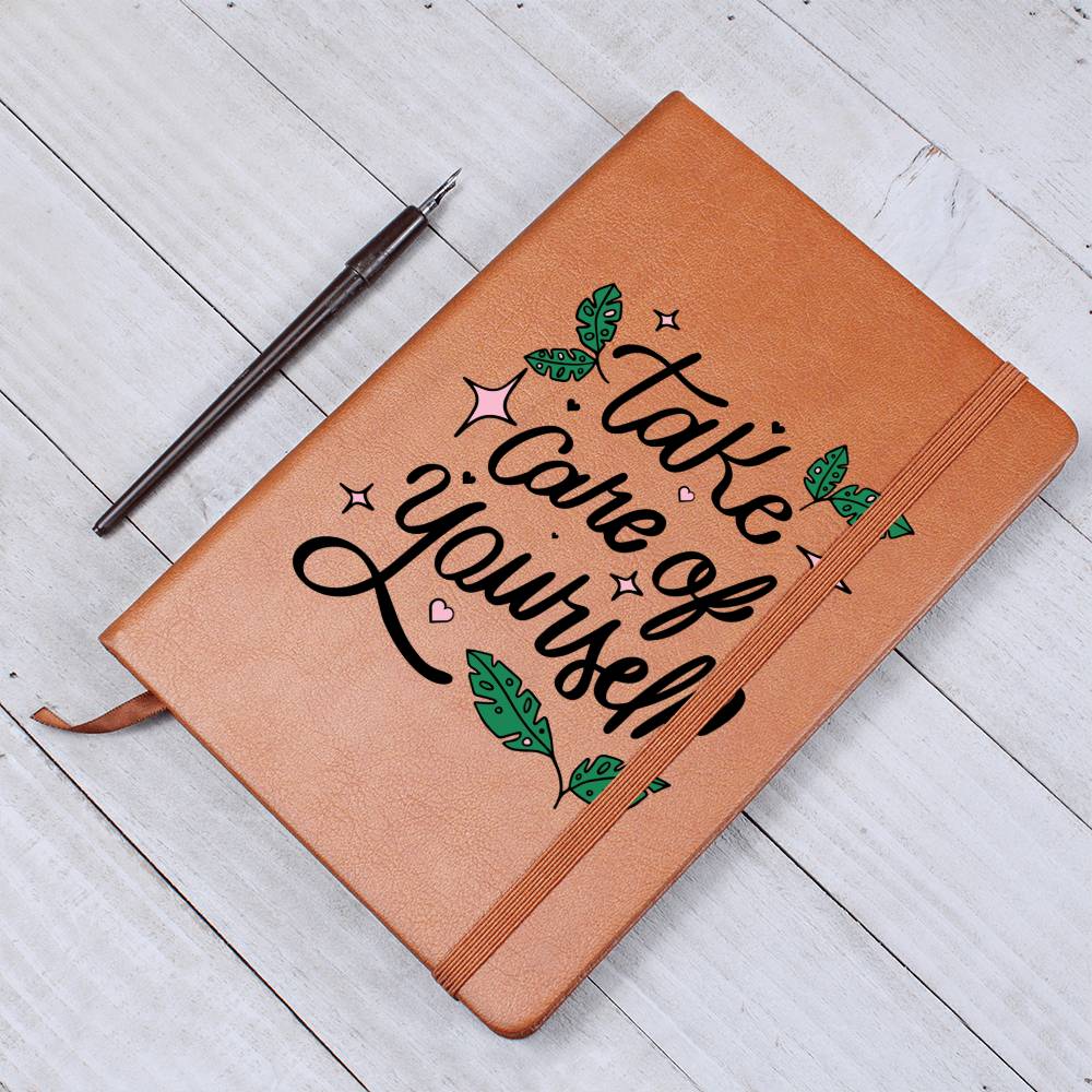 Self Journal Vegan Leather Planner - Daily Gratitude & Goal Setting Notebook for Productivity & Self-Care | Perfect for Work, School & Personal Development