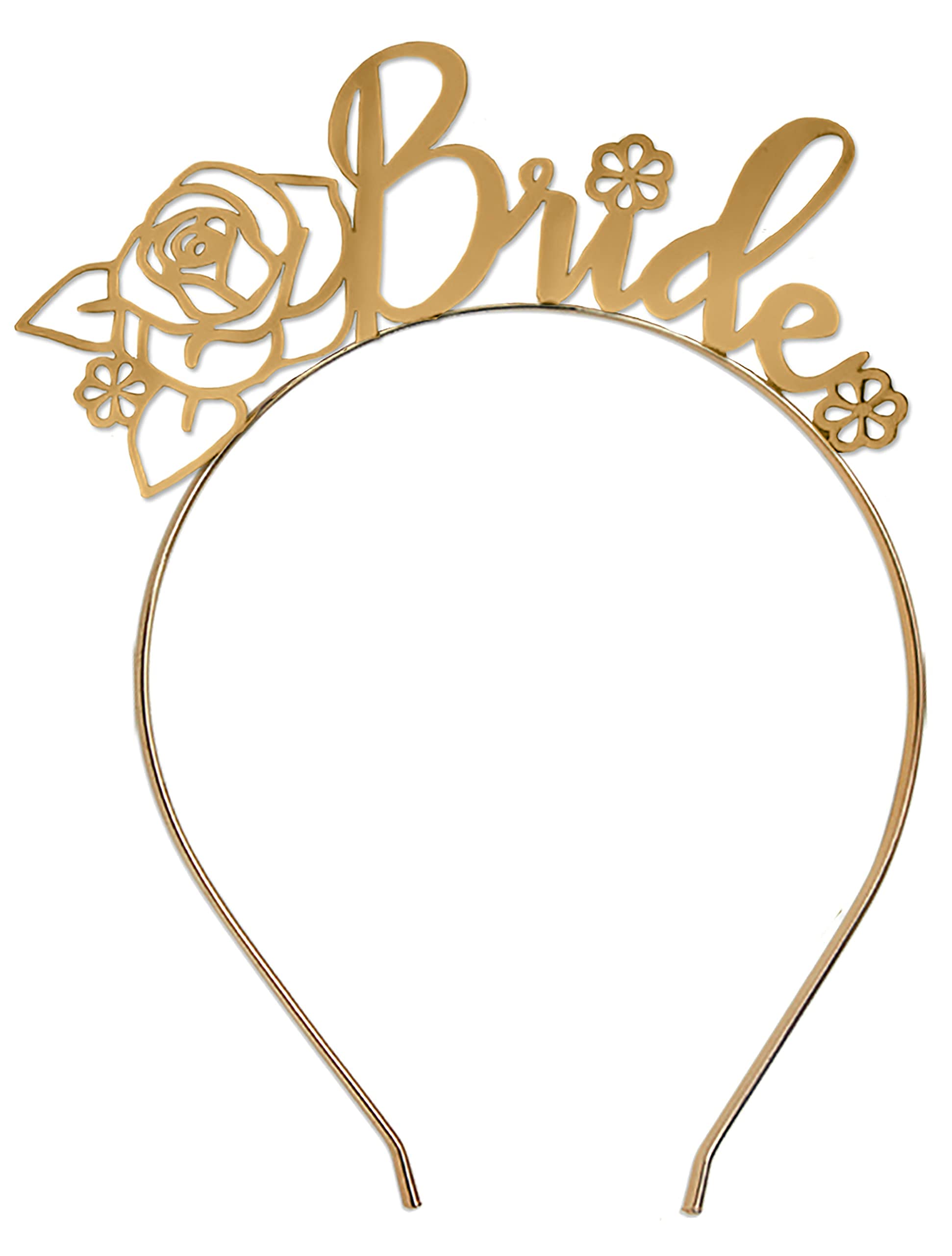 Sparkling Rhinestone Bridal Tiara Headband - Gold Wedding Hair Accessory for Bride, Bridal Shower & Bachelorette Party - Floral Crystal Crown for Wedding, Prom, Pageant & Special Occasions | Perfect for Bridal Photoshoots, Ceremonies, and Formal Events