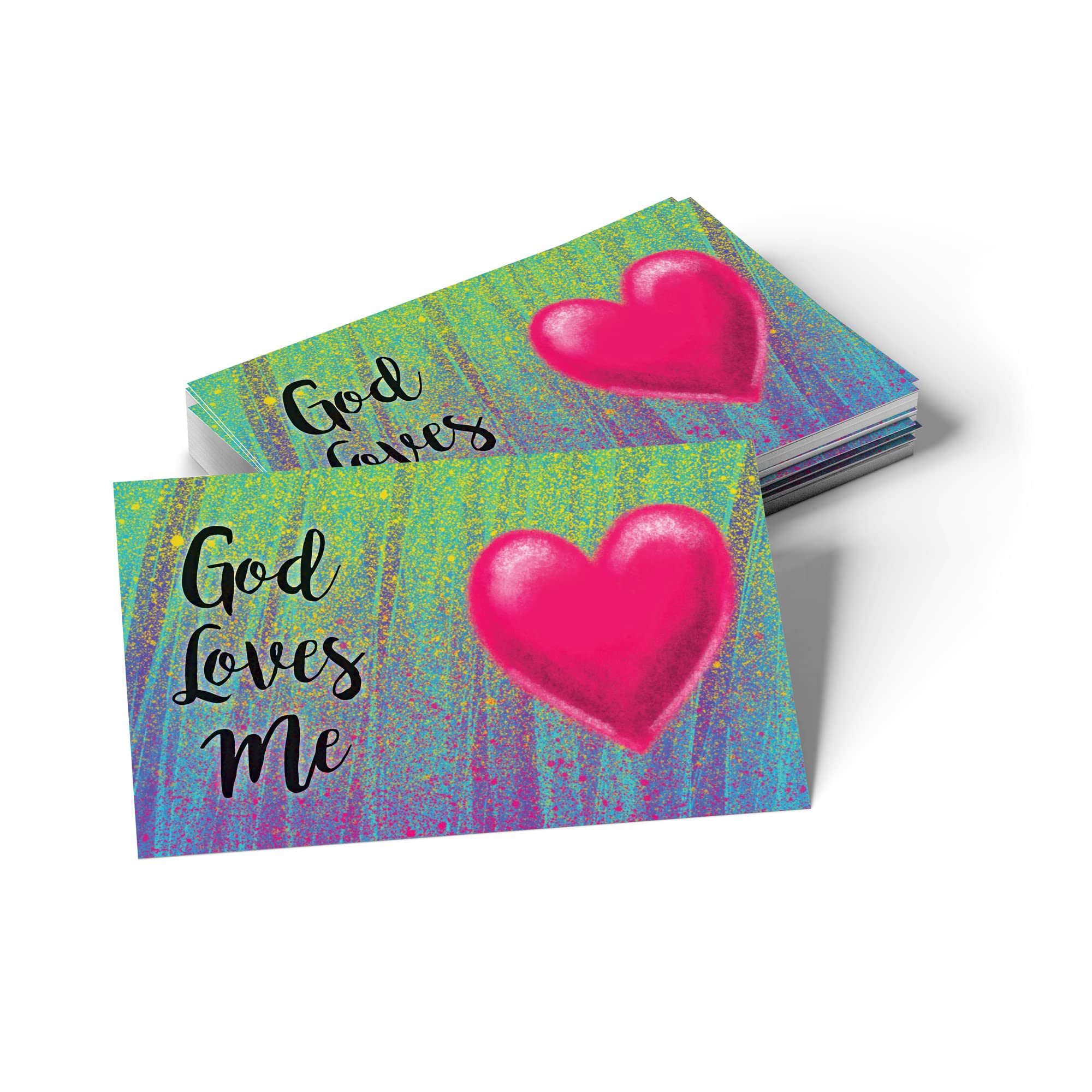 God Loves Me - Pack of 25 Inspirational Bible Verse Cards for Kids | Christian Affirmation Scripture Cards for Sunday School, Children's Church & Youth Ministry | Perfect for Daily Devotions & Faith Building