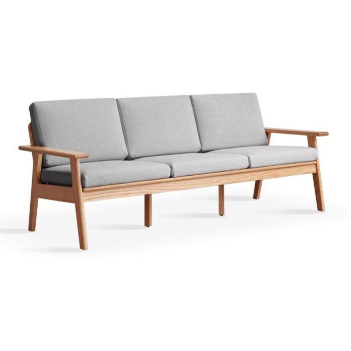 Japanese Style 3-Seater Fabric Sofa - Solid Oak & Pine Wood Frame - Perfect for Living Room, Lounge, or Zen Home Decor