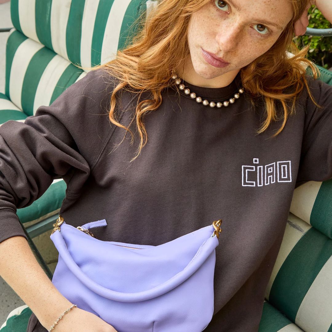 Ciao Sweatshirt for Women - Soft Cotton Pullover Sweater (Cocoa Brown) - Casual Loungewear & Streetwear Fashion
