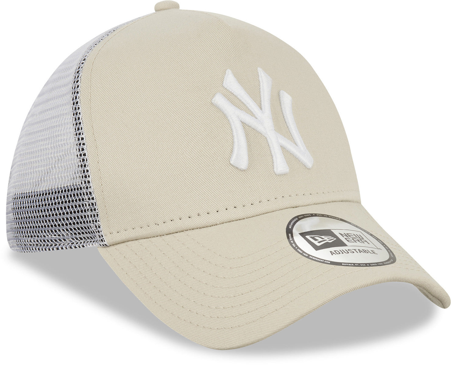 New York Yankees New Era League Essential A-Frame Stone Trucker Cap - Stylish Baseball Hat for Fans, Sports Events & Casual Wear