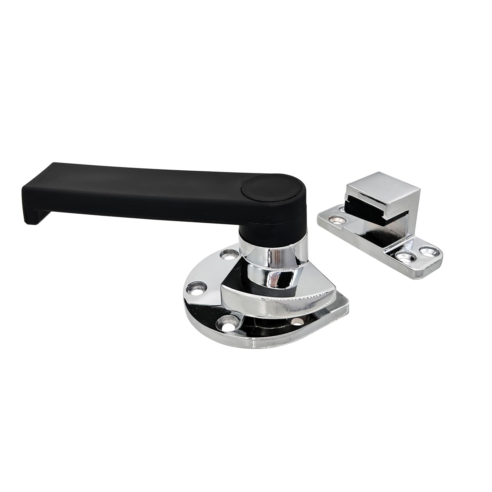 **Heavy-Duty Industrial Oven Freezer Black Handle Lock Latch Assembly - Silver Tone (Large) - Airtight Door Seal for Commercial Kitchens, Restaurants & Food Storage**