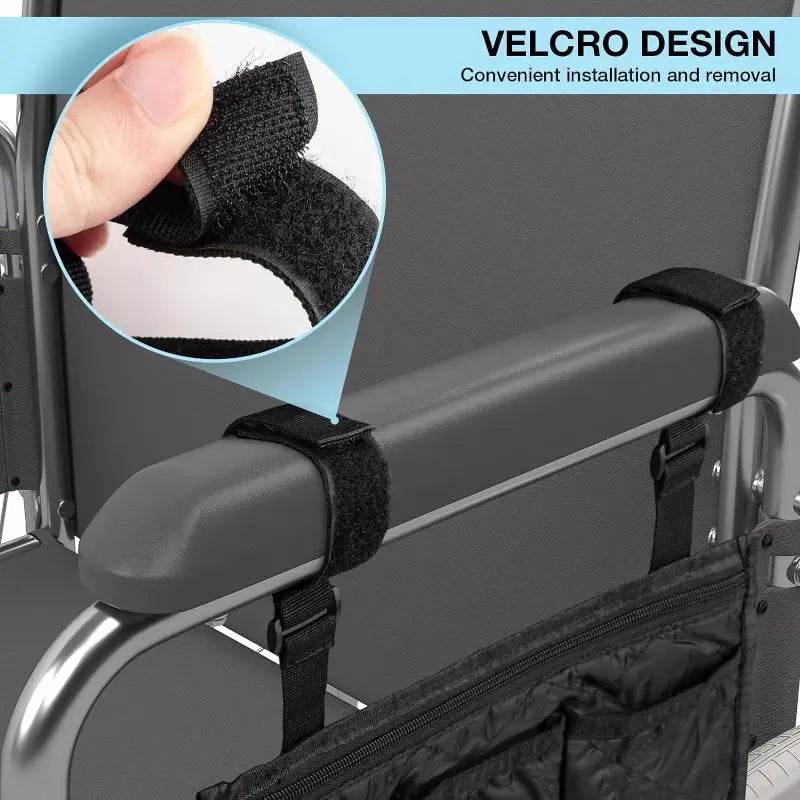 Portable Wheelchair Side Pouch Organizer - Waterproof Storage Bag with Multiple Pockets for Medical Supplies, Phone & Essentials - Ideal for Disabled & Elderly Mobility Assistance