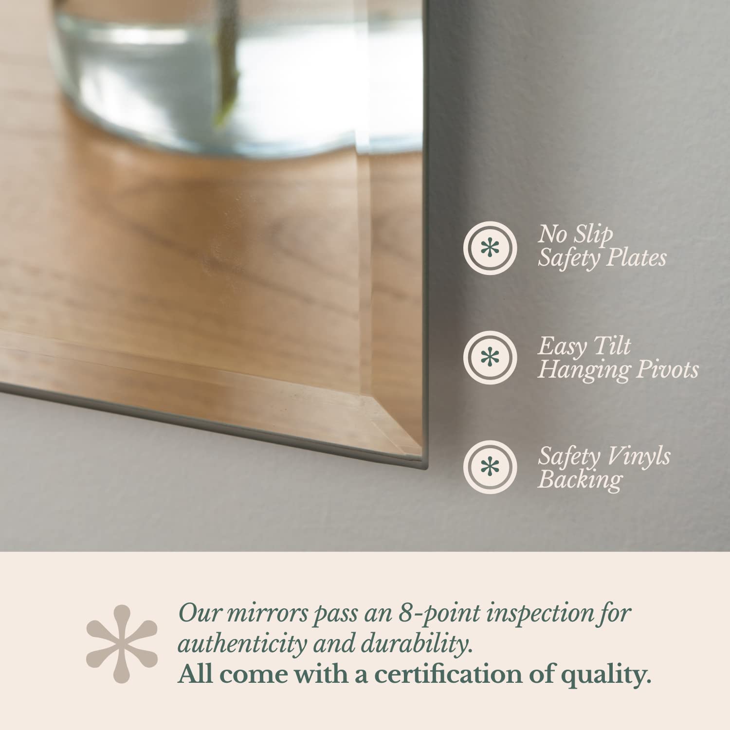 Hamilton Hills Frameless Wall-Mounted Vanity Mirror - Adjustable Rectangle Bathroom Mirror with Brushed Gold Brackets - 30x40 Inch Tilting Pivoting Mirror for Modern Decor - Perfect for Makeup, Shaving & Home Spa Setup