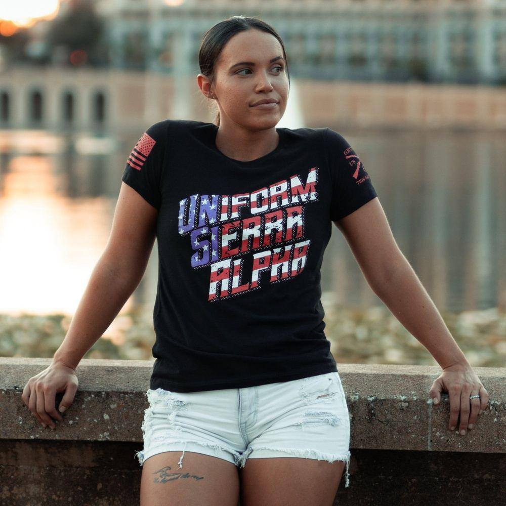 Women's Slim Fit T-Shirt USA | Black Cotton Casual Tee for Everyday Wear & Layering