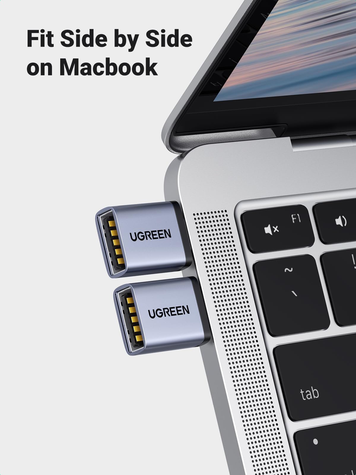 UGREEN USB C to USB Adapter 2 Pack, 10Gbps USB 3.2 Gen 2 Male to Female Converter - Compatible with iPhone 16/15 Pro, Samsung Galaxy, MacBook Pro/Air, iPad Pro, Thunderbolt 4/3 - Gray - Perfect for Data Transfer & Charging Devices