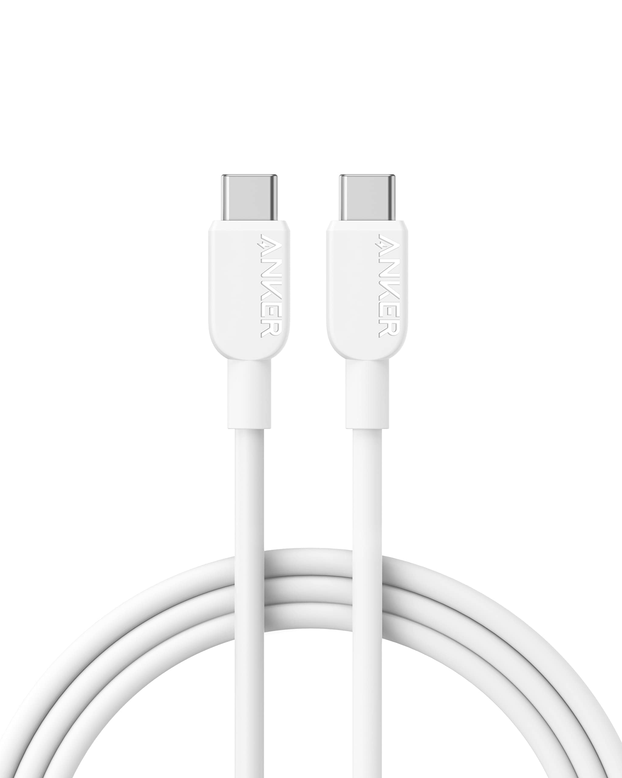 Anker 310 USB C Cable (60W, 3FT) - Fast Charging Type C Cord for Samsung Galaxy S23/S22, iPad Air 4/5, MacBook Pro 2021, Nintendo Switch | USB 2.0 White Charger | Perfect for Home, Office & Travel Charging