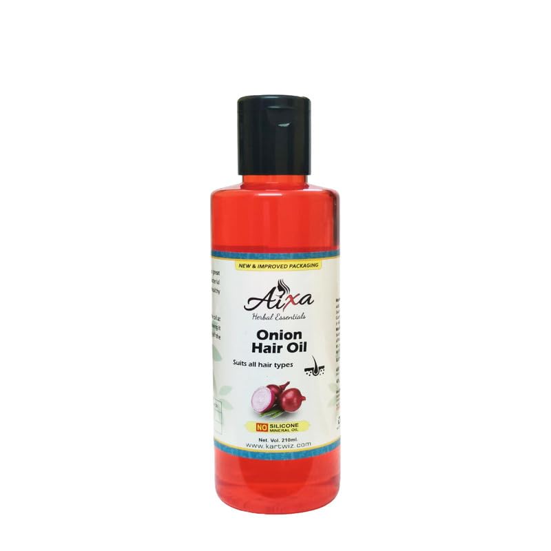 Aixa Onion Oil for Hair Growth - Natural Herbal Treatment for Thicker, Stronger & Healthier Hair | 210ml Bottle | Promotes Hair Regrowth & Scalp Health | Perfect for Daily Hair Care Routine & Damaged Hair Repair
