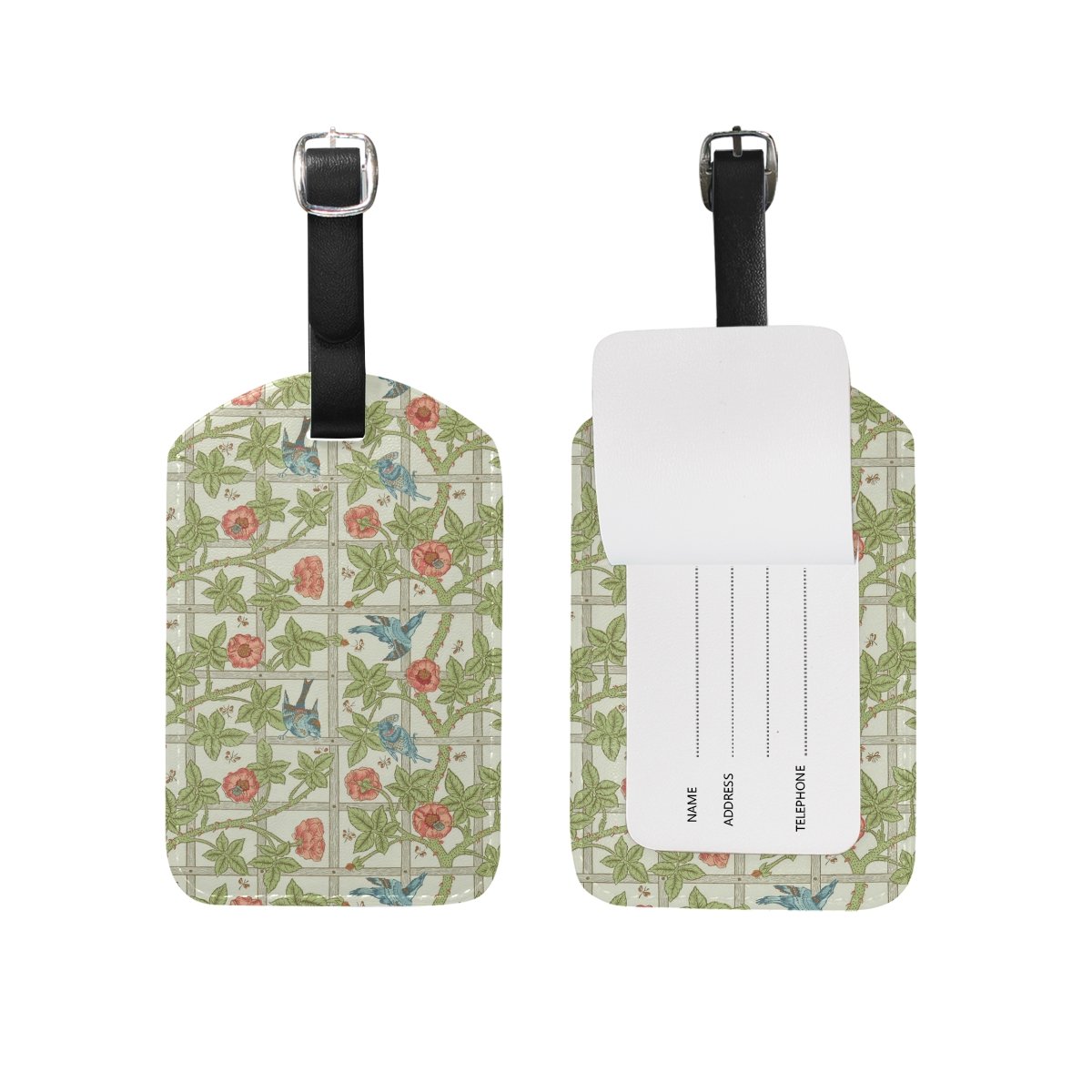 Colorful Flower Luggage Tags - Durable Suitcase ID Labels with Privacy Cover for Travel - Perfect for Airports, Cruise Ships & Business Trips