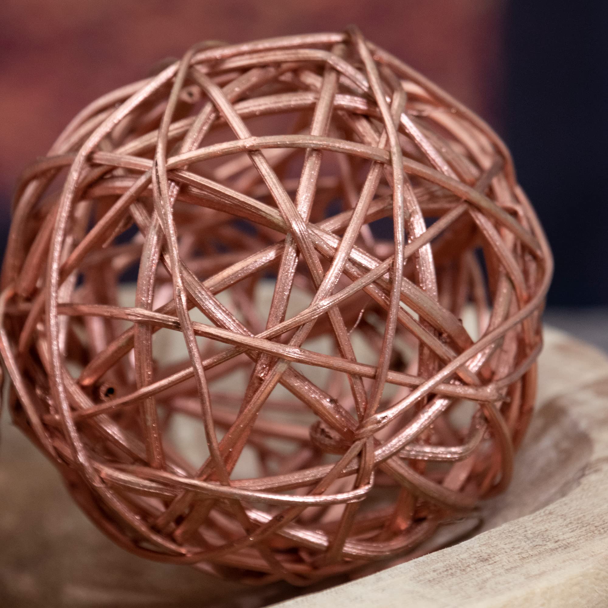 ANDALUCA Decorative Vase Filler Balls - Rustic Copper Orbs for Home Decor, Centerpieces, Wedding & Party Decorations - Perfect for Tablescapes, Floral Arrangements and DIY Crafts