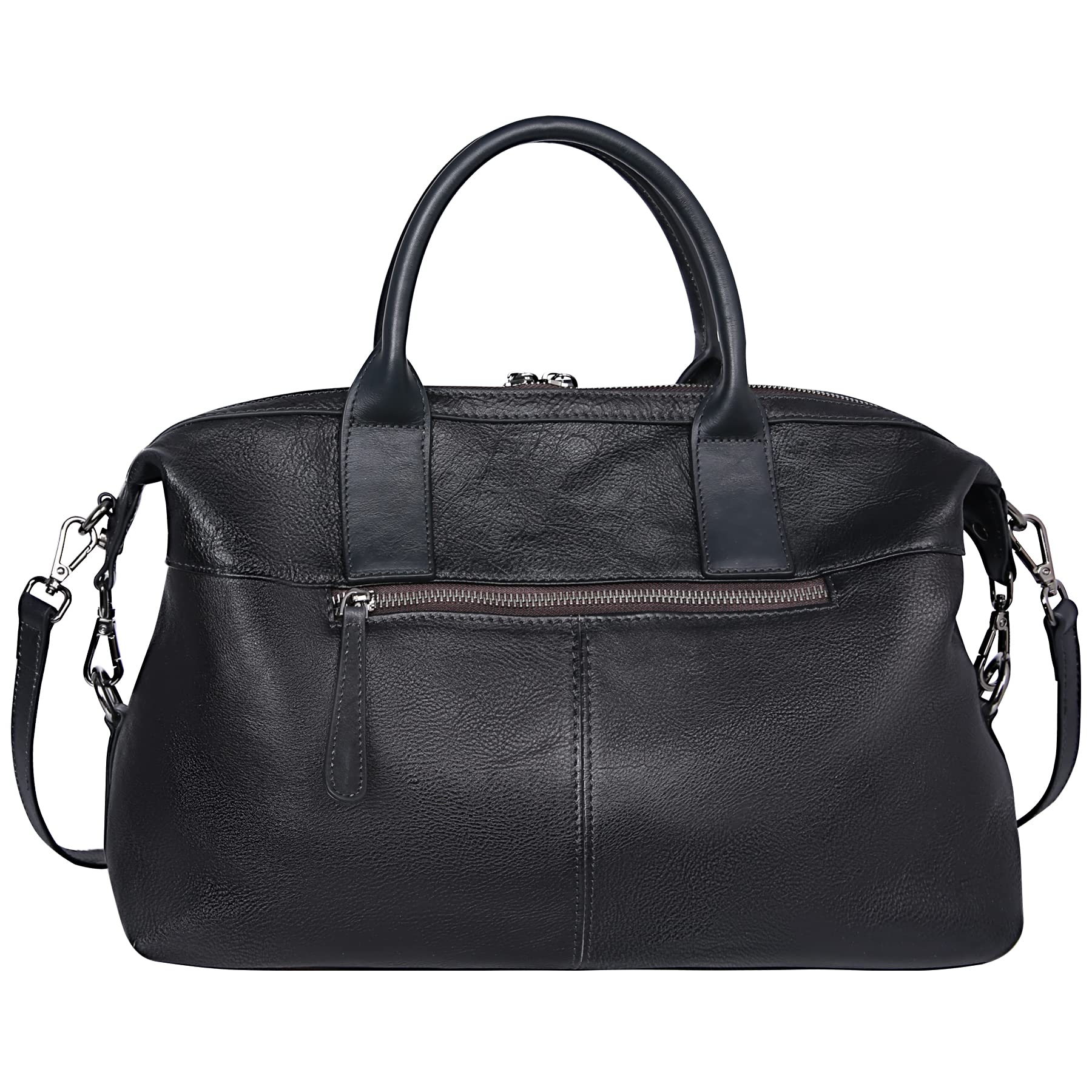 Genuine Leather Satchel Tote Bag for Women - Top Handle Designer Shoulder Bag with Large Capacity, Crossbody Purse for Work, Travel & Everyday Use