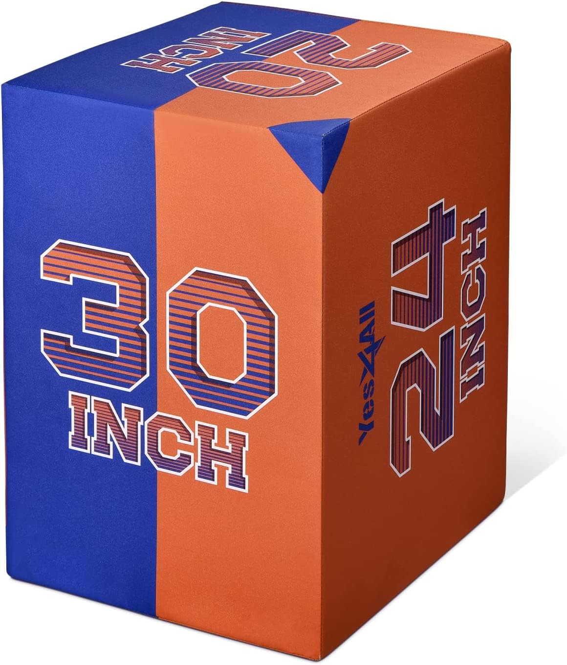 Yes4All 3-in-1 Soft Plyo Box with Wooden Core - Basketball Design - Non-Slip Jump Box for Plyometric Training, Strength Conditioning & CrossFit - Shin-Safe for Home & Gym Workouts - 4 Size Options (12/16/20/24 Inch) - Perfect for HIIT, Cardio & Agility Exercises
