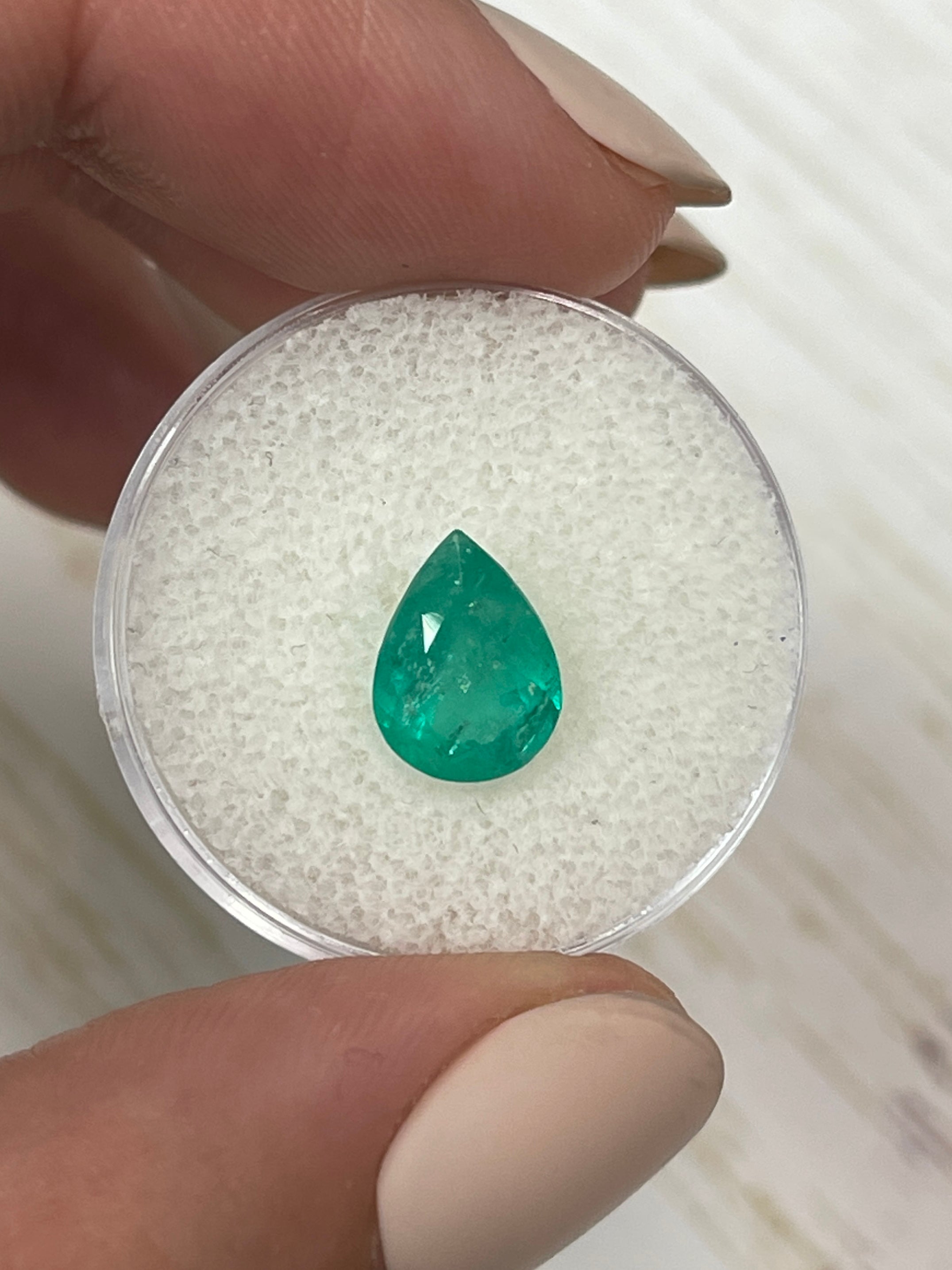 2.0 Carat Medium Green Natural Loose Colombian Emerald Pear Cut Gemstone for Jewelry Making, Engagement Rings & Fine Collections - Perfect for Custom Designs & Luxury Gifts