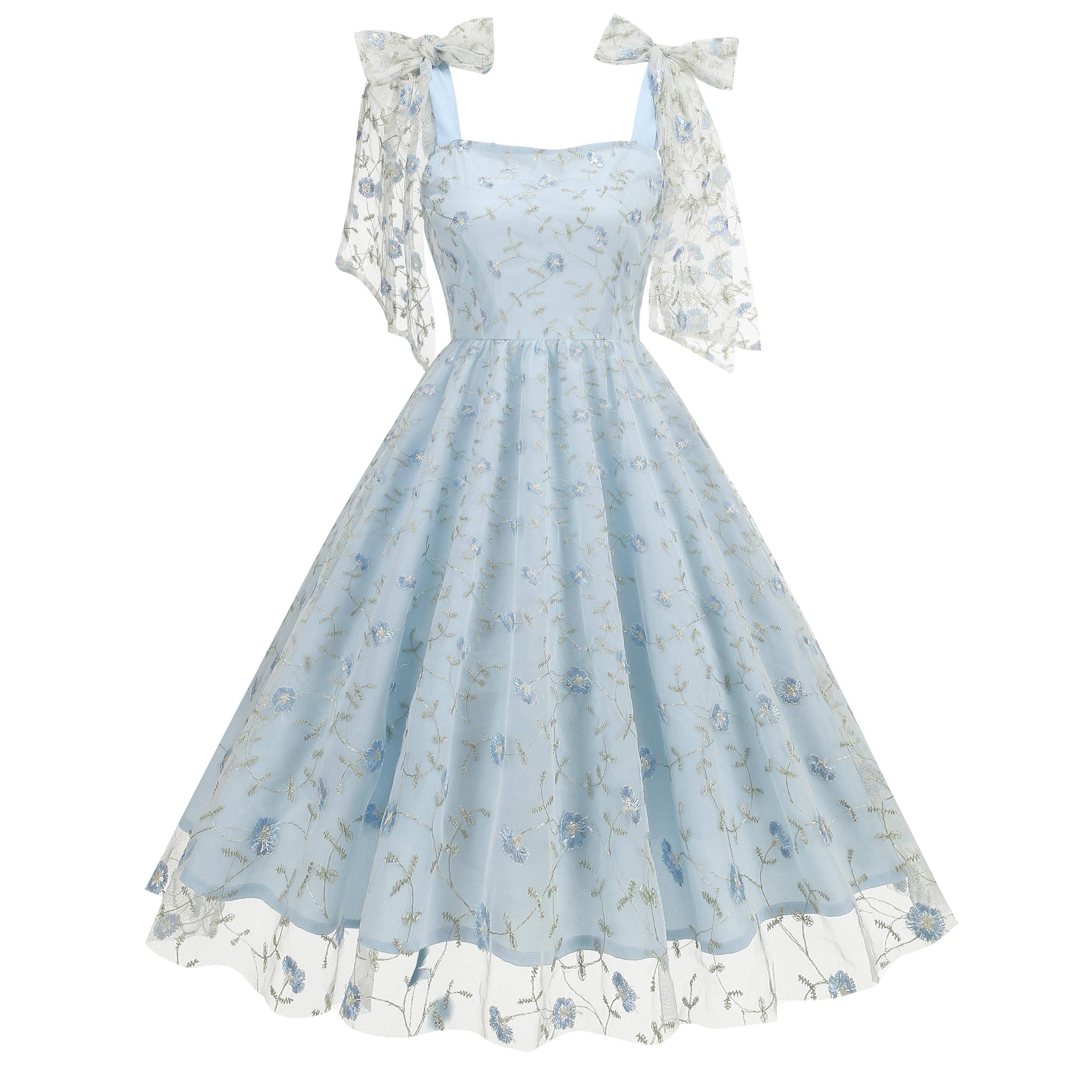 Elegant Women's Tie Strap Tulle Prom Dress with Sweetheart Neckline & Floral Embroidery | Short Formal Party Gown for Homecoming, Prom Night, Cocktail Events & Special Occasions