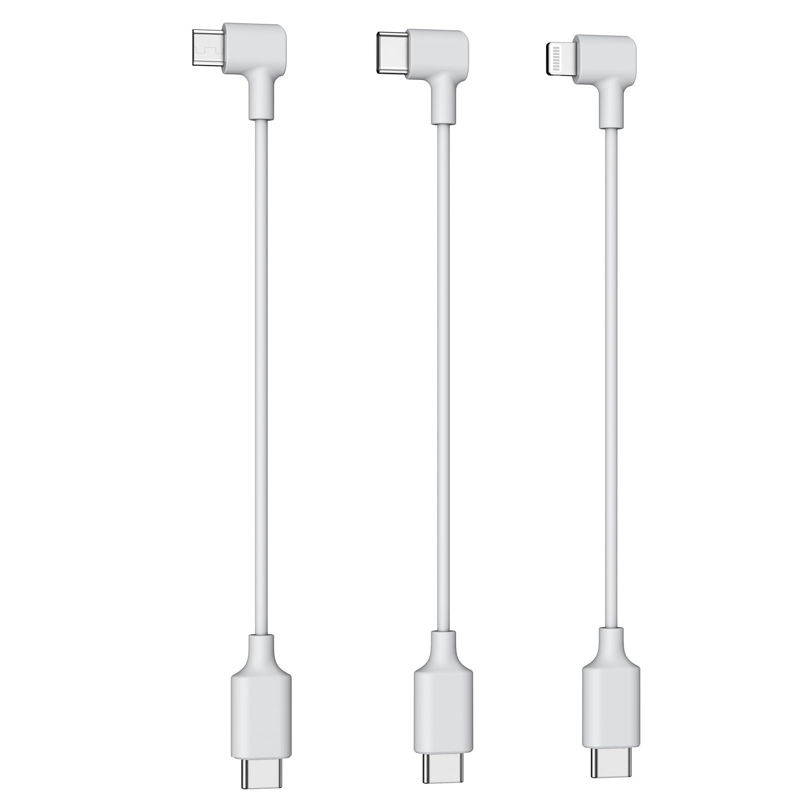 Potensic USB OTG Cable 3-Pack - Micro USB, Type C & Lightning Connectors - Compatible with Atom, Atom SE, Atom LT Drones - Perfect for Charging & Data Transfer on the Go