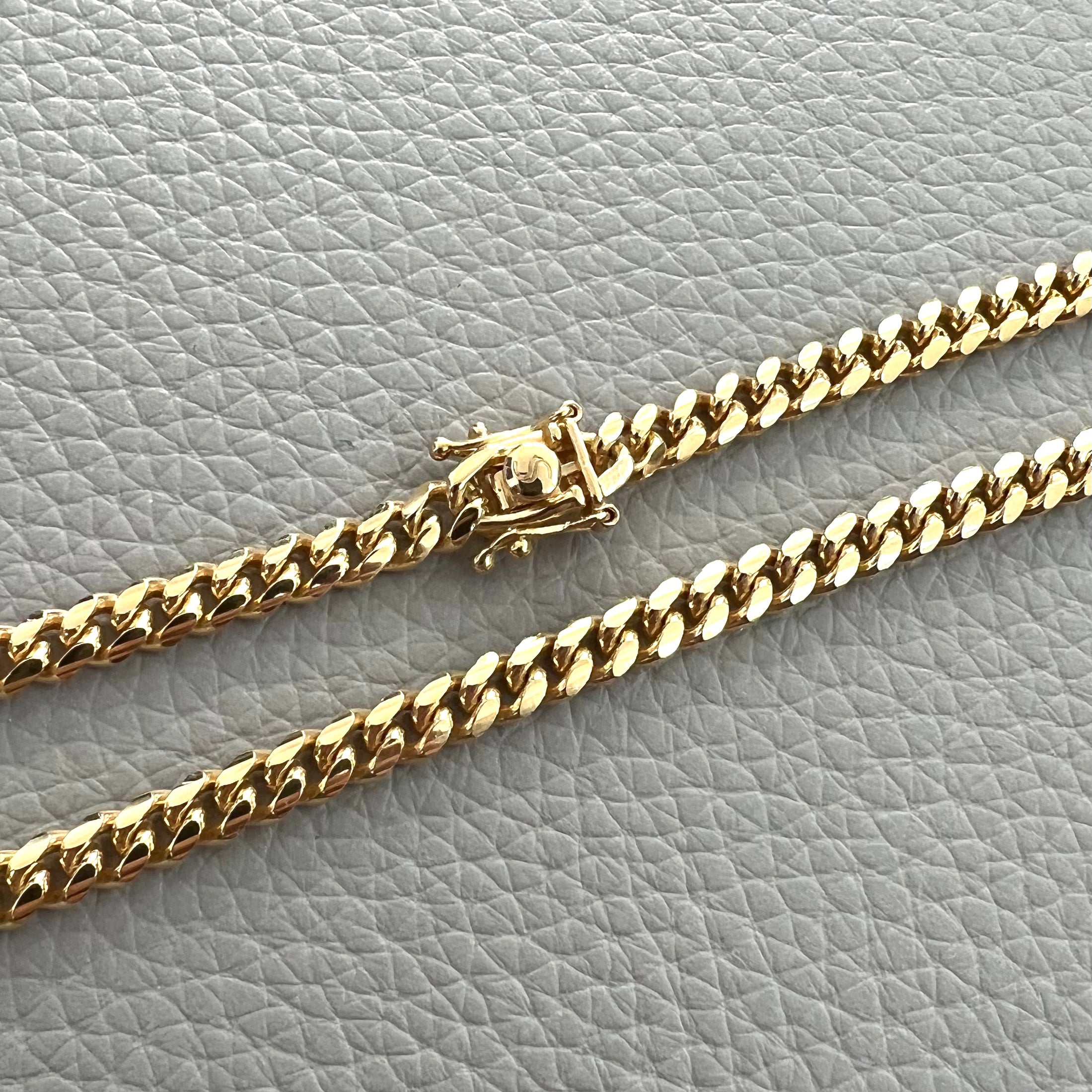 5mm 14k Gold Dipped 925 Sterling Silver Miami Cuban Chain Necklace for Men - Perfect for Hip Hop Fashion, Layering & Everyday Wear